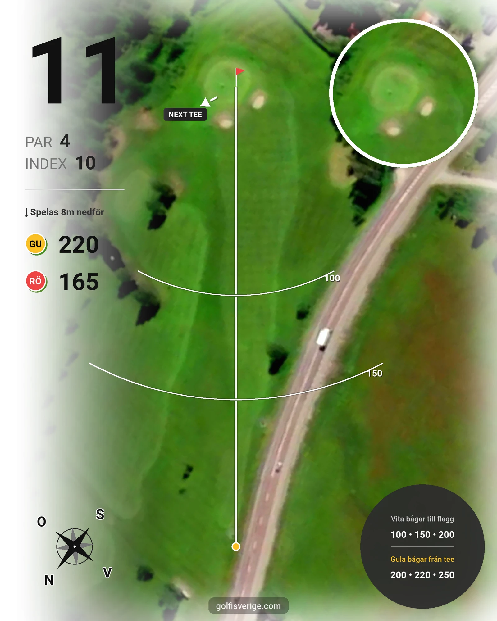 Banguide Berga Banan på Järvsöbadens Golfklubb - Hål 11 karta