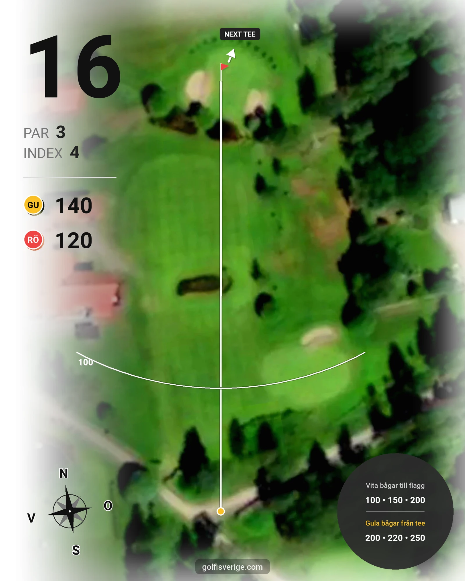 Banguide Berga Banan på Järvsöbadens Golfklubb - Hål 16 karta