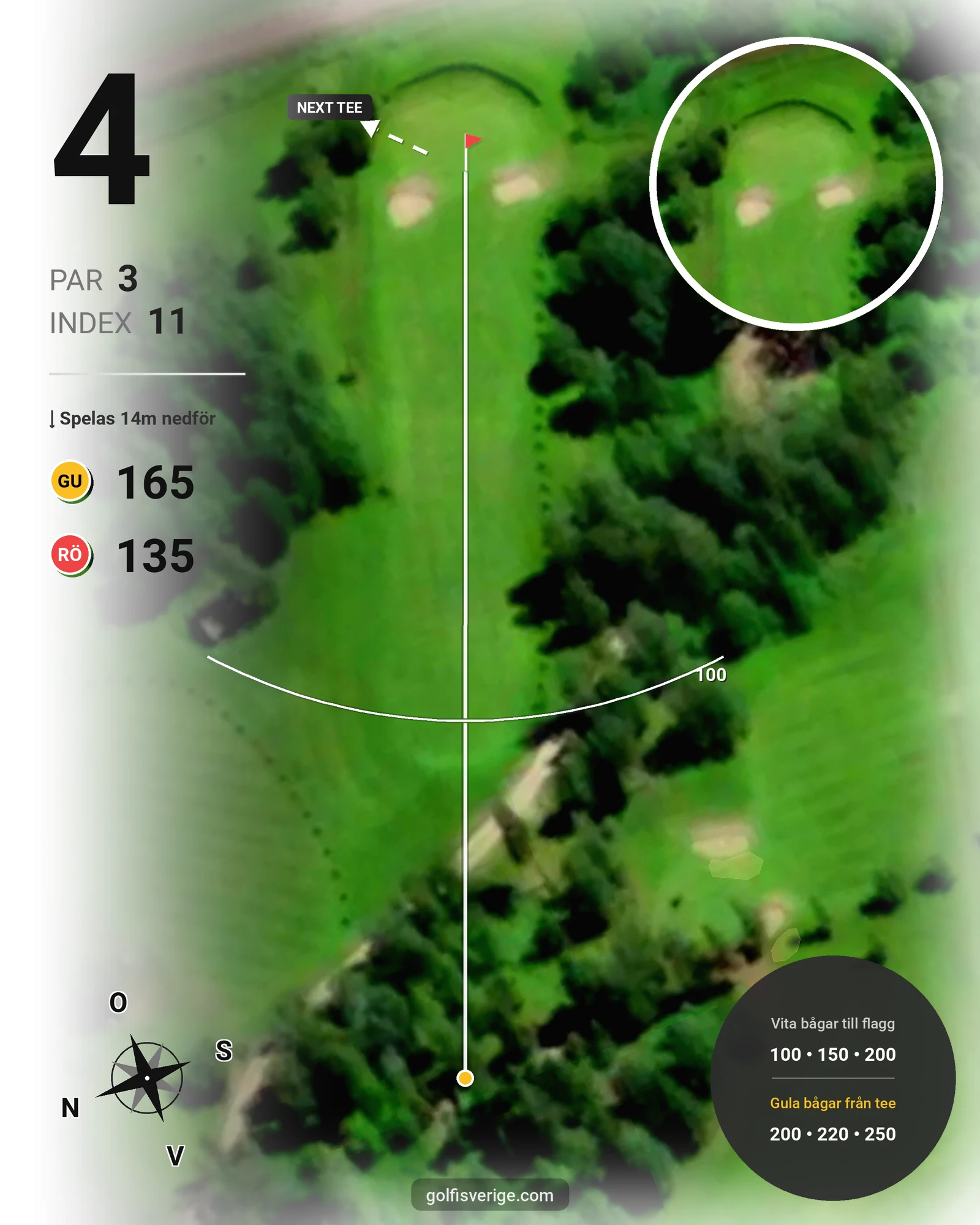 Banguide Berga Banan på Järvsöbadens Golfklubb - Hål 4 karta