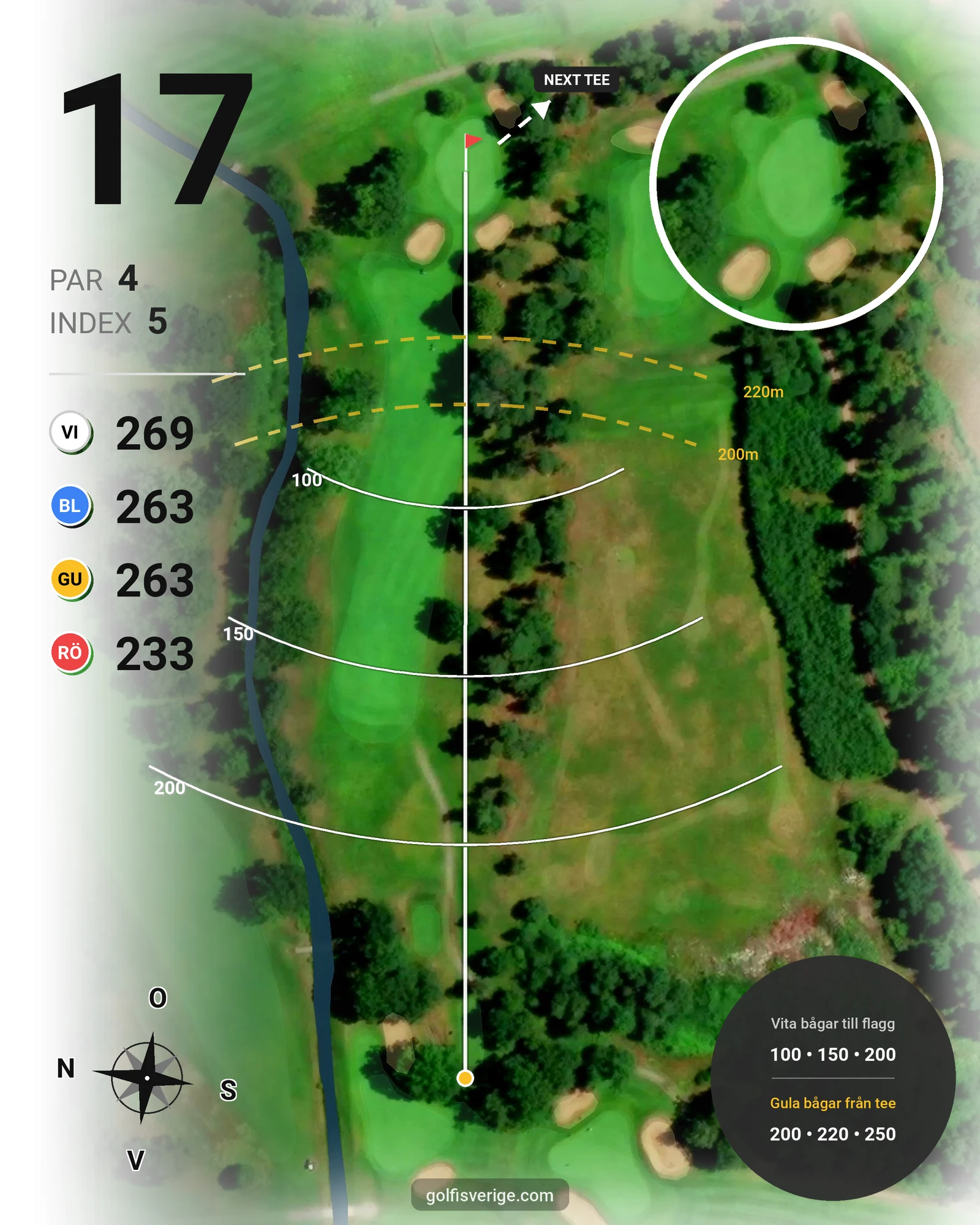 Banguide Gamla Banan på Kalmar Golfklubb - Hål 17 karta