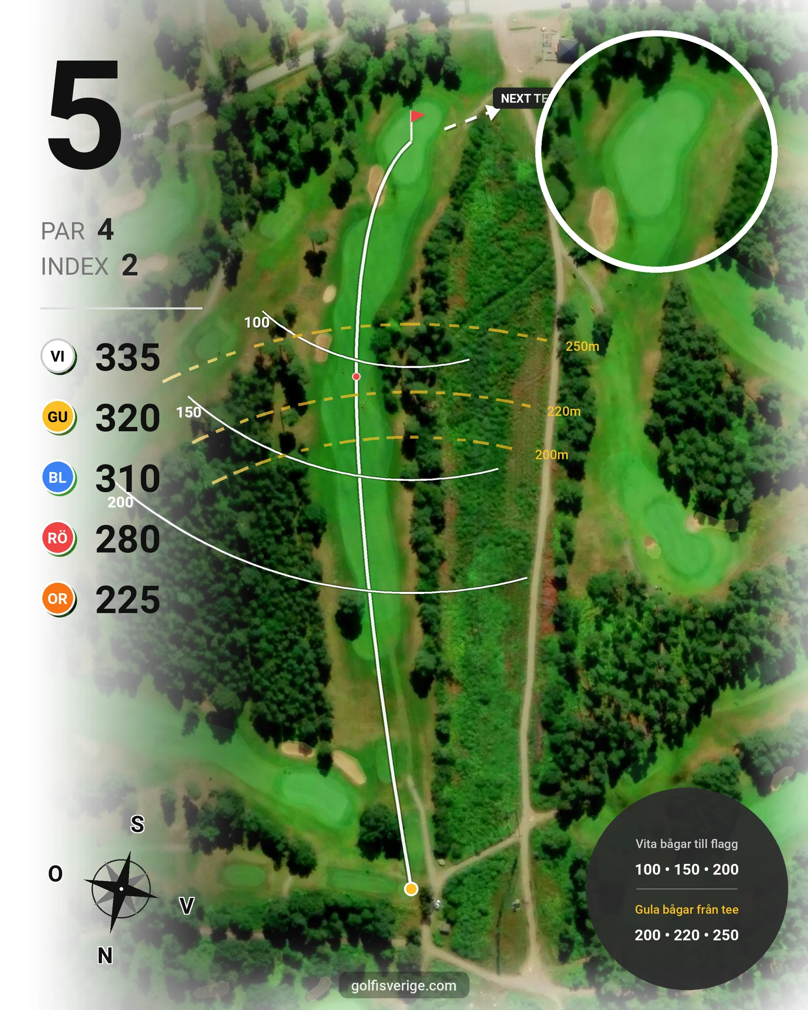 Banguide Nya Banan på Kalmar Golfklubb - Hål 5 karta