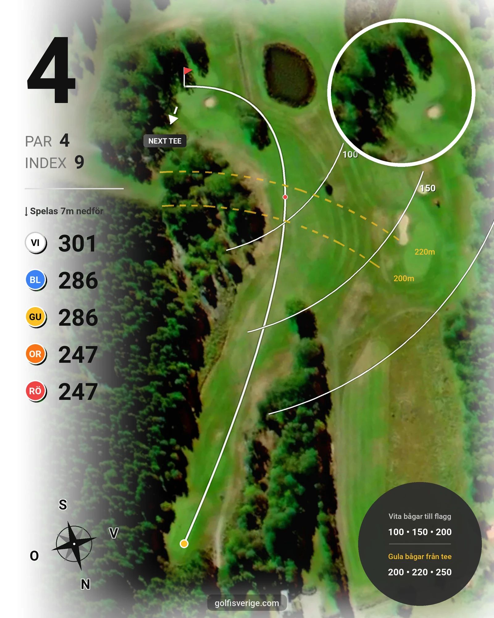 Banguide Nya på Karlshamns Golfklubb - Hål 4 karta