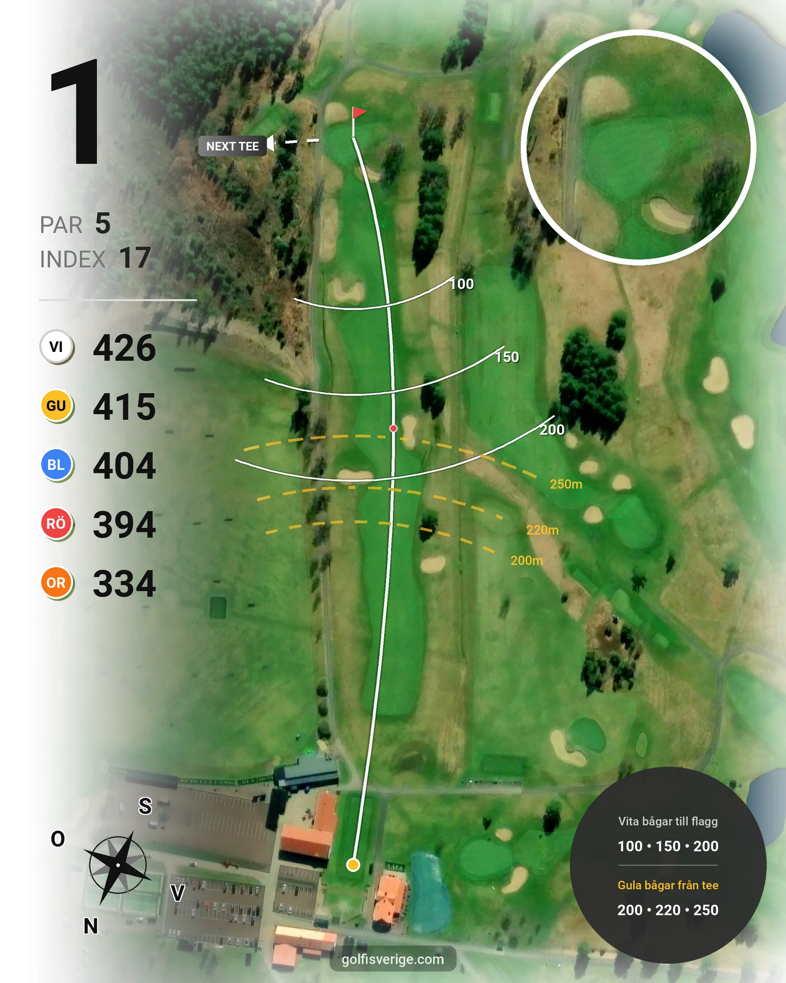 Banguide KARLSTAD GK 9 hål på Karlstads Golfklubb - Hål 1 karta