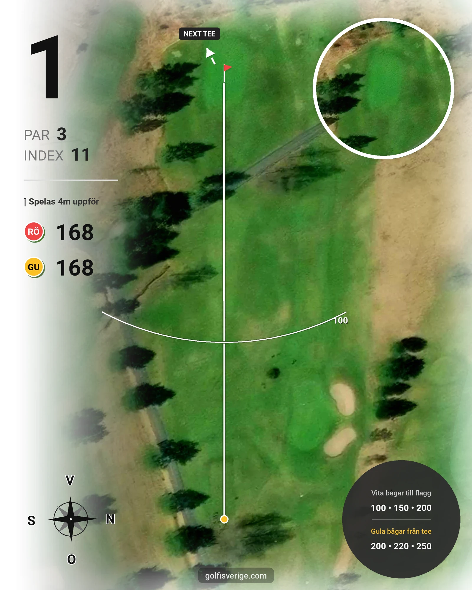 Banguide Karlstad GK Solslingan på Karlstads Golfklubb - Hål 1 karta