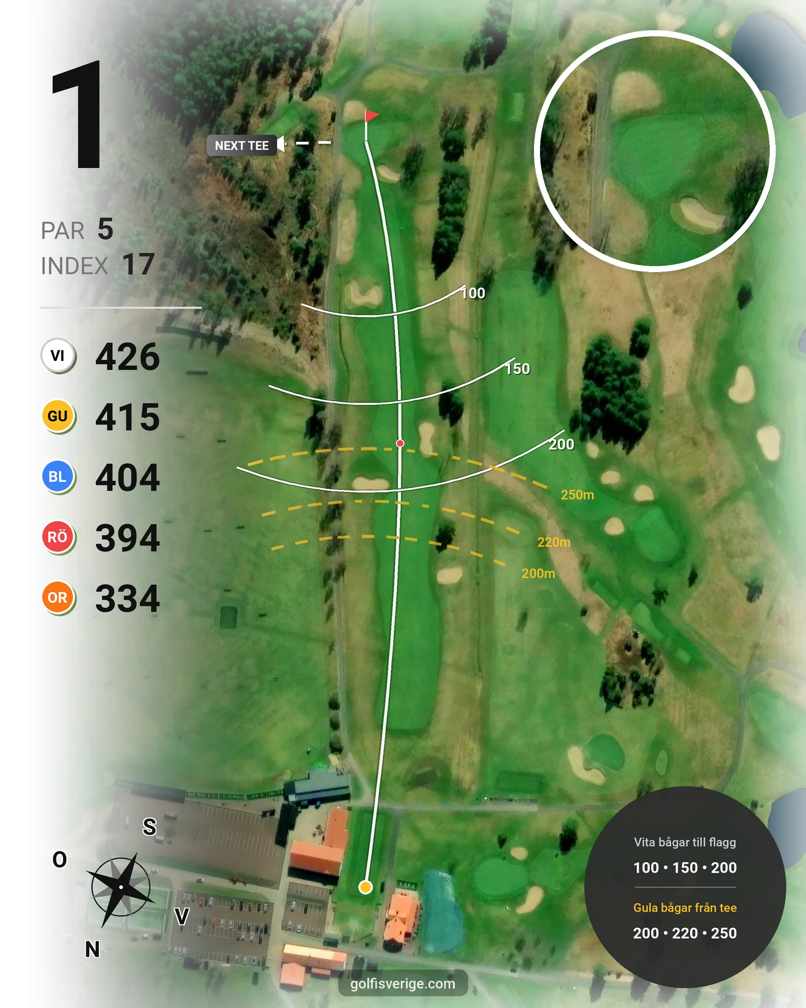 Banguide KARLSTAD GK 18 hål på Karlstads Golfklubb - Hål 1 karta
