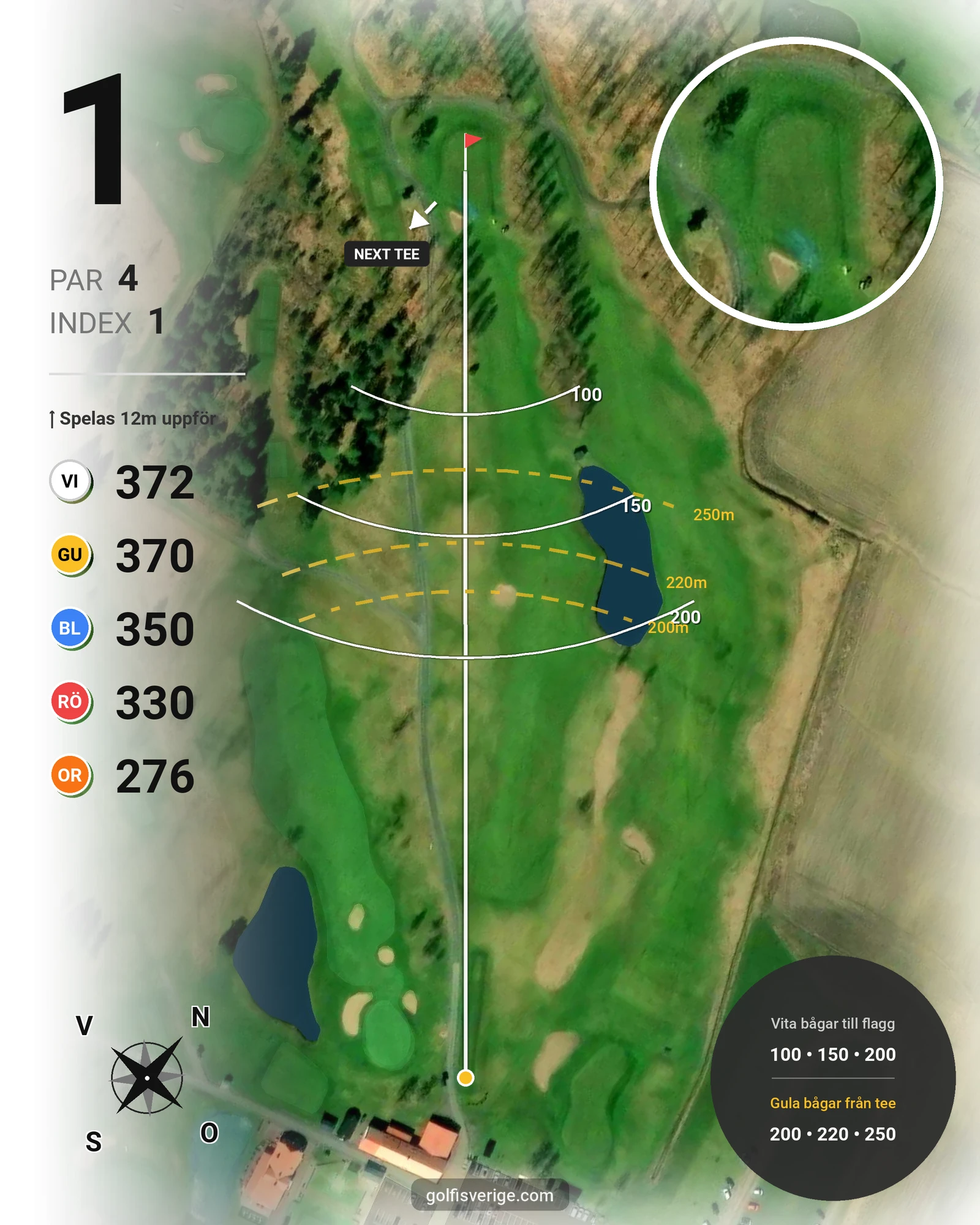 Banguide KARLSTAD GK 18 hål på Karlstads Golfklubb - Hål 1 karta