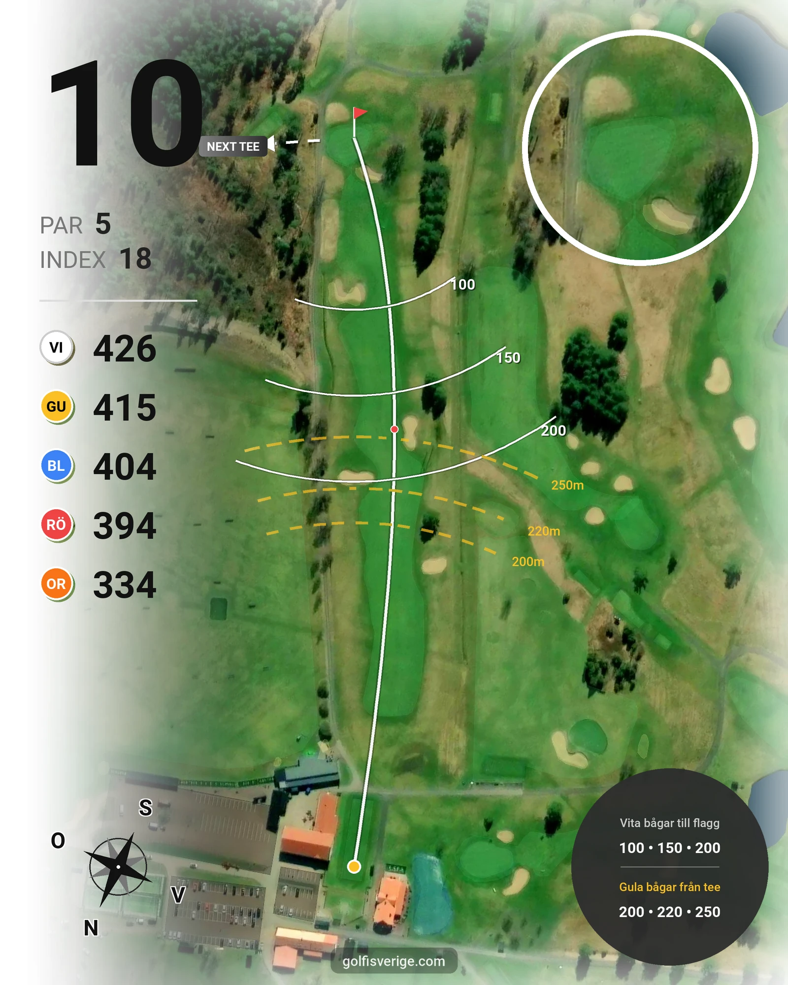 Banguide KARLSTAD GK 9 hål på Karlstads Golfklubb - Hål 10 karta