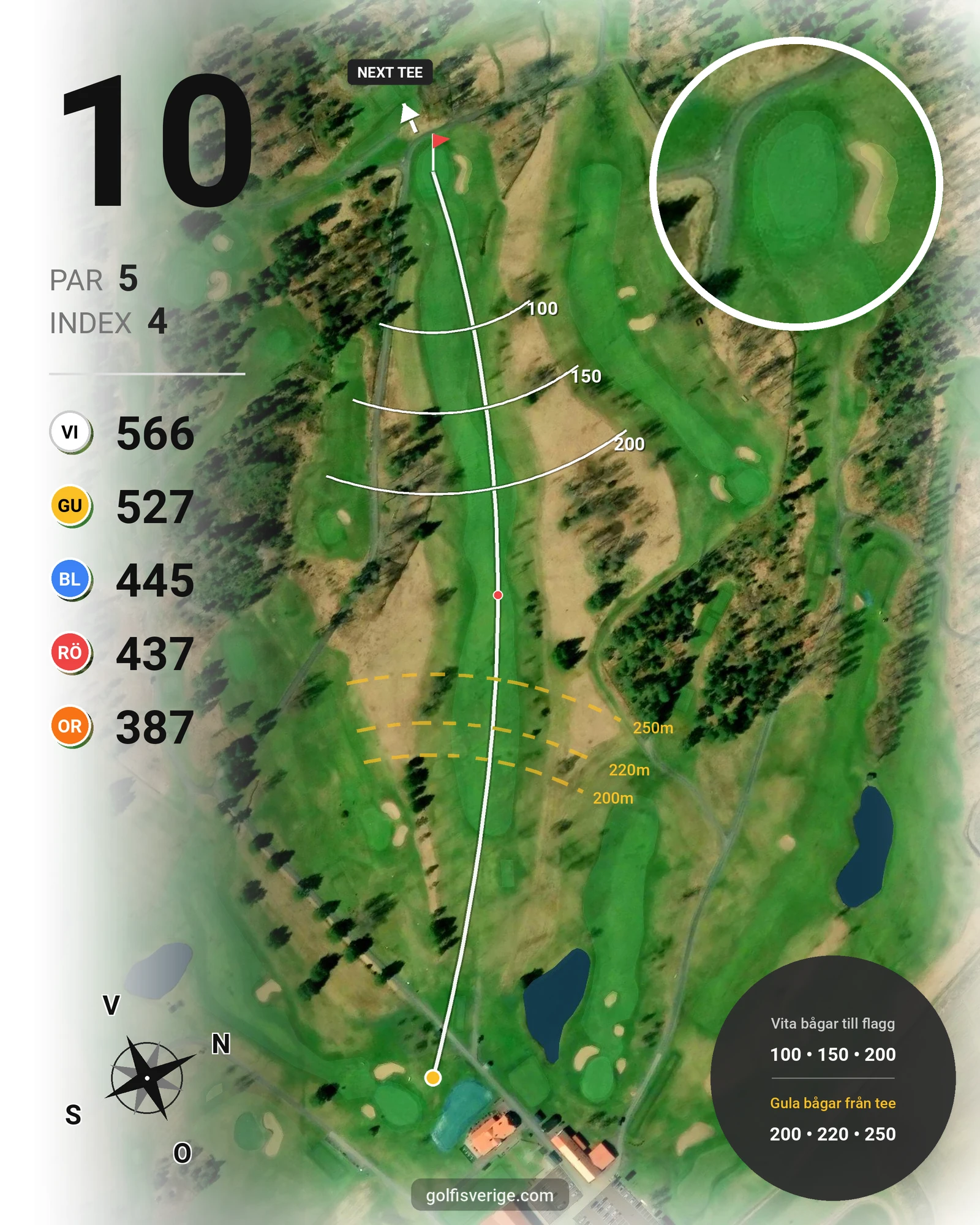 Banguide KARLSTAD GK 18 hål på Karlstads Golfklubb - Hål 10 karta