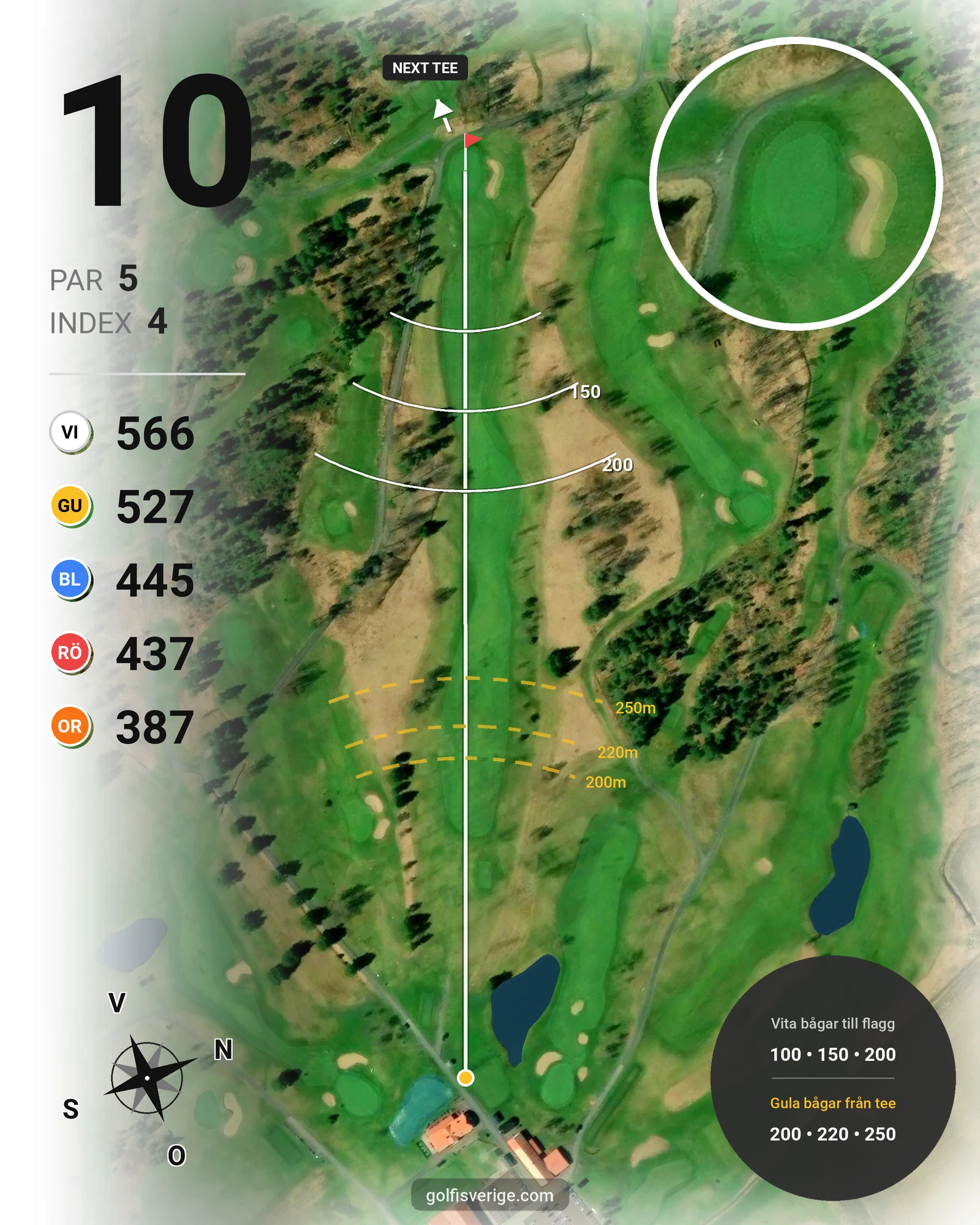 Banguide KARLSTAD GK 18 hål på Karlstads Golfklubb - Hål 10 karta