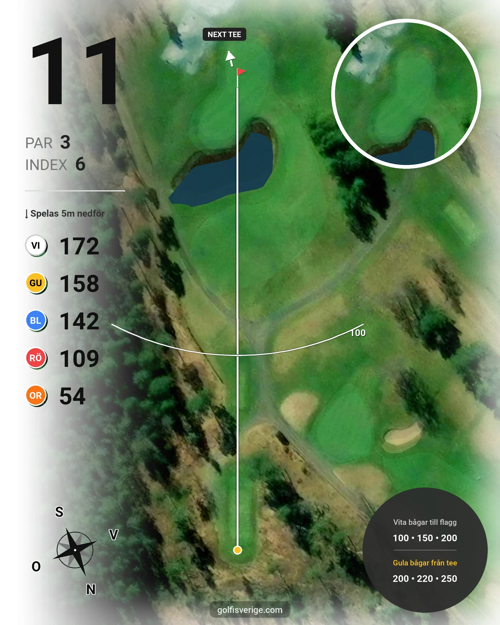 Banguide KARLSTAD GK 9 hål på Karlstads Golfklubb - Hål 11 karta