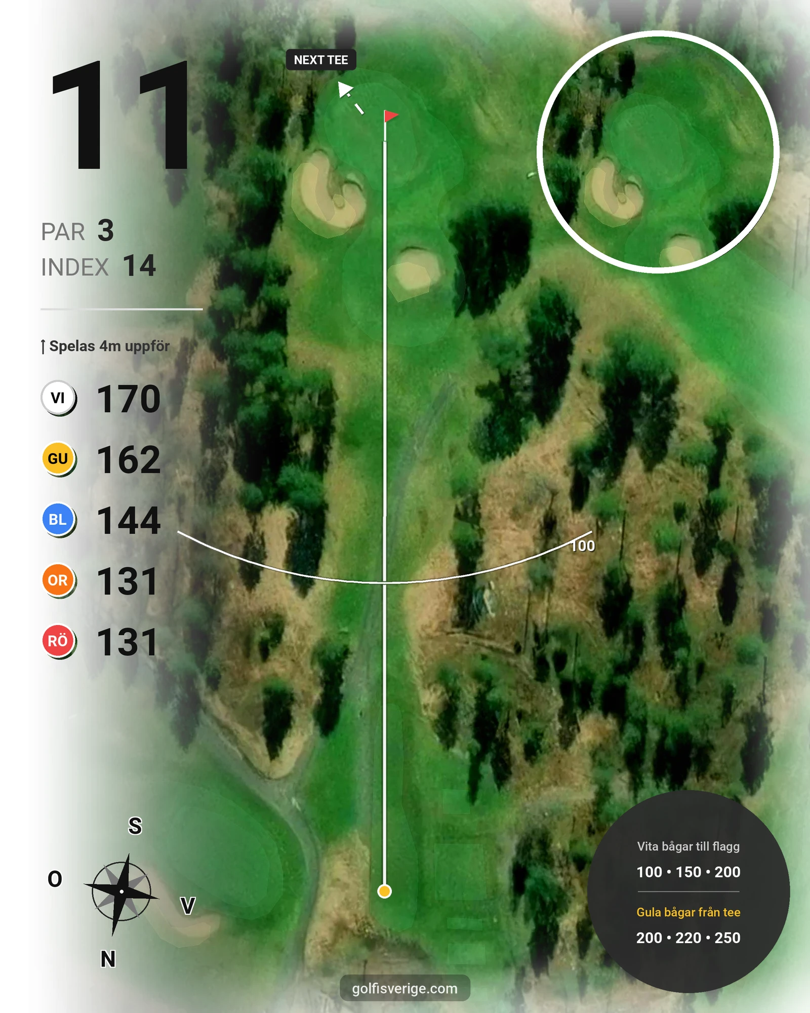 Banguide KARLSTAD GK 18 hål på Karlstads Golfklubb - Hål 11 karta