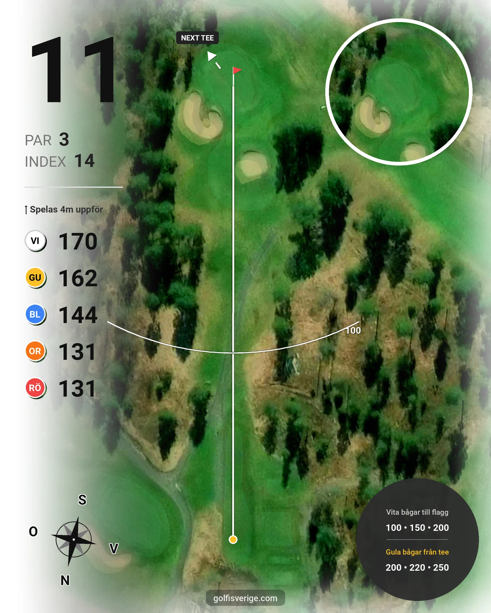 Banguide KARLSTAD GK 18 hål på Karlstads Golfklubb - Hål 11 karta