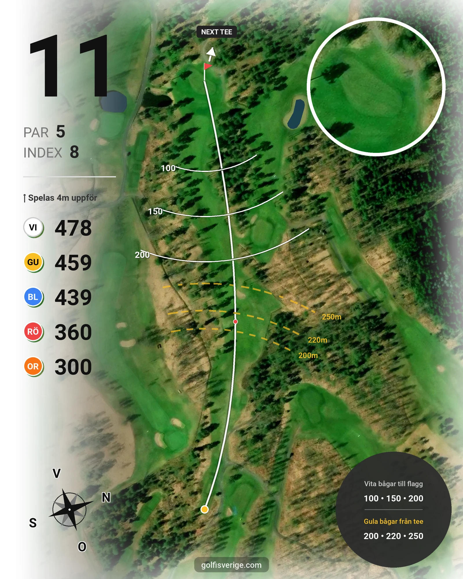 Banguide KARLSTAD GK 9 hål på Karlstads Golfklubb - Hål 11 karta