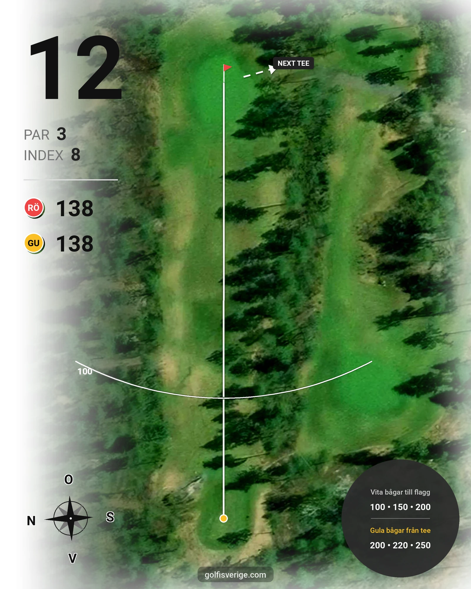 Banguide Karlstad GK Solslingan på Karlstads Golfklubb - Hål 12 karta