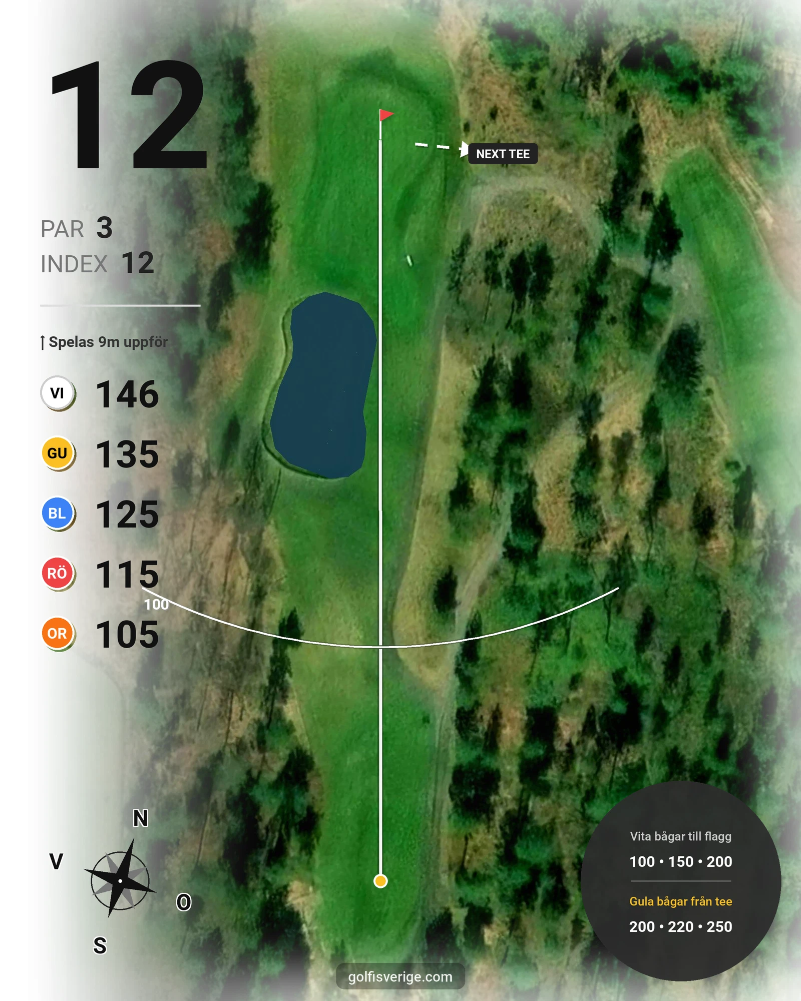 Banguide KARLSTAD GK 9 hål på Karlstads Golfklubb - Hål 12 karta