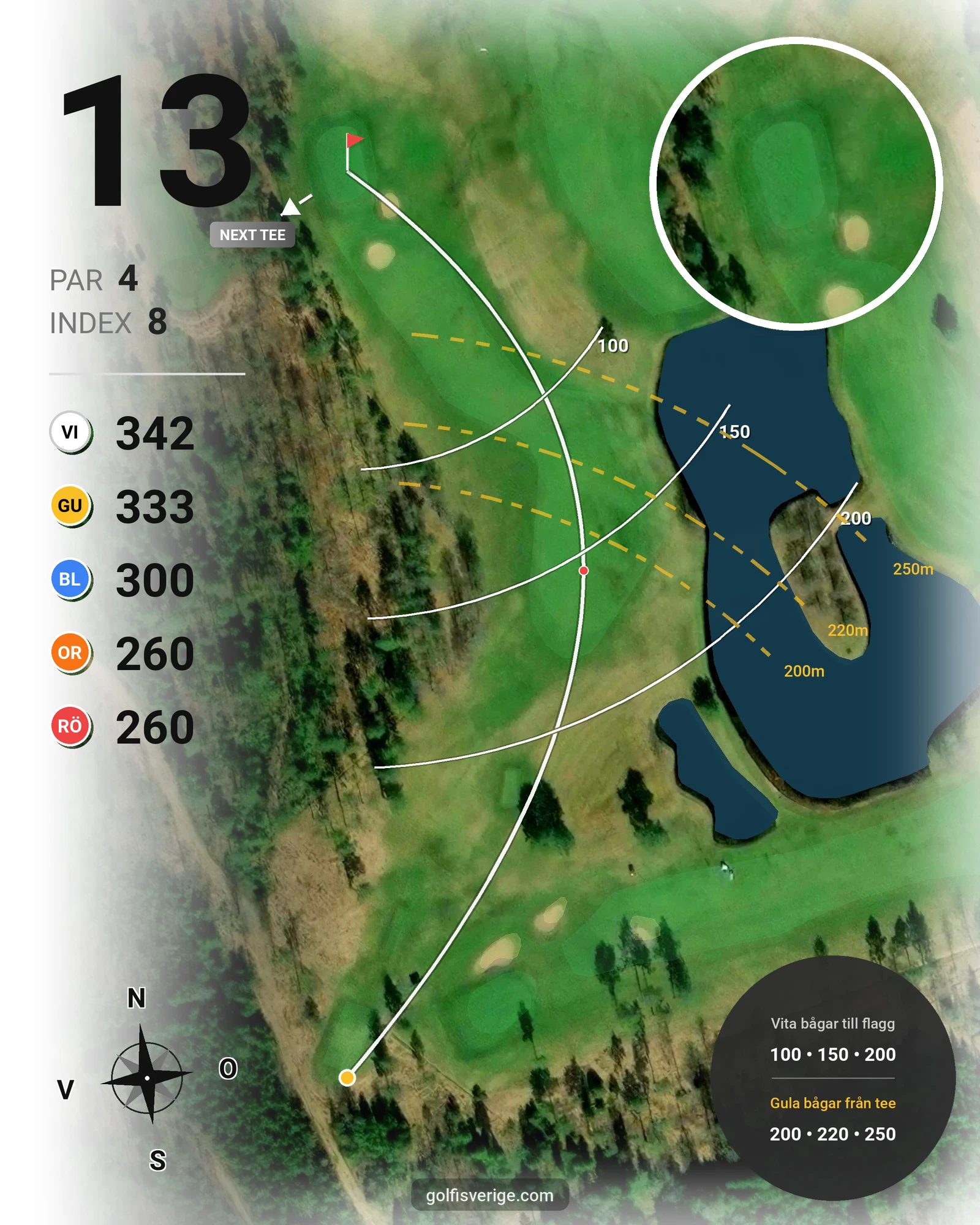 Banguide KARLSTAD GK 9 hål på Karlstads Golfklubb - Hål 13 karta