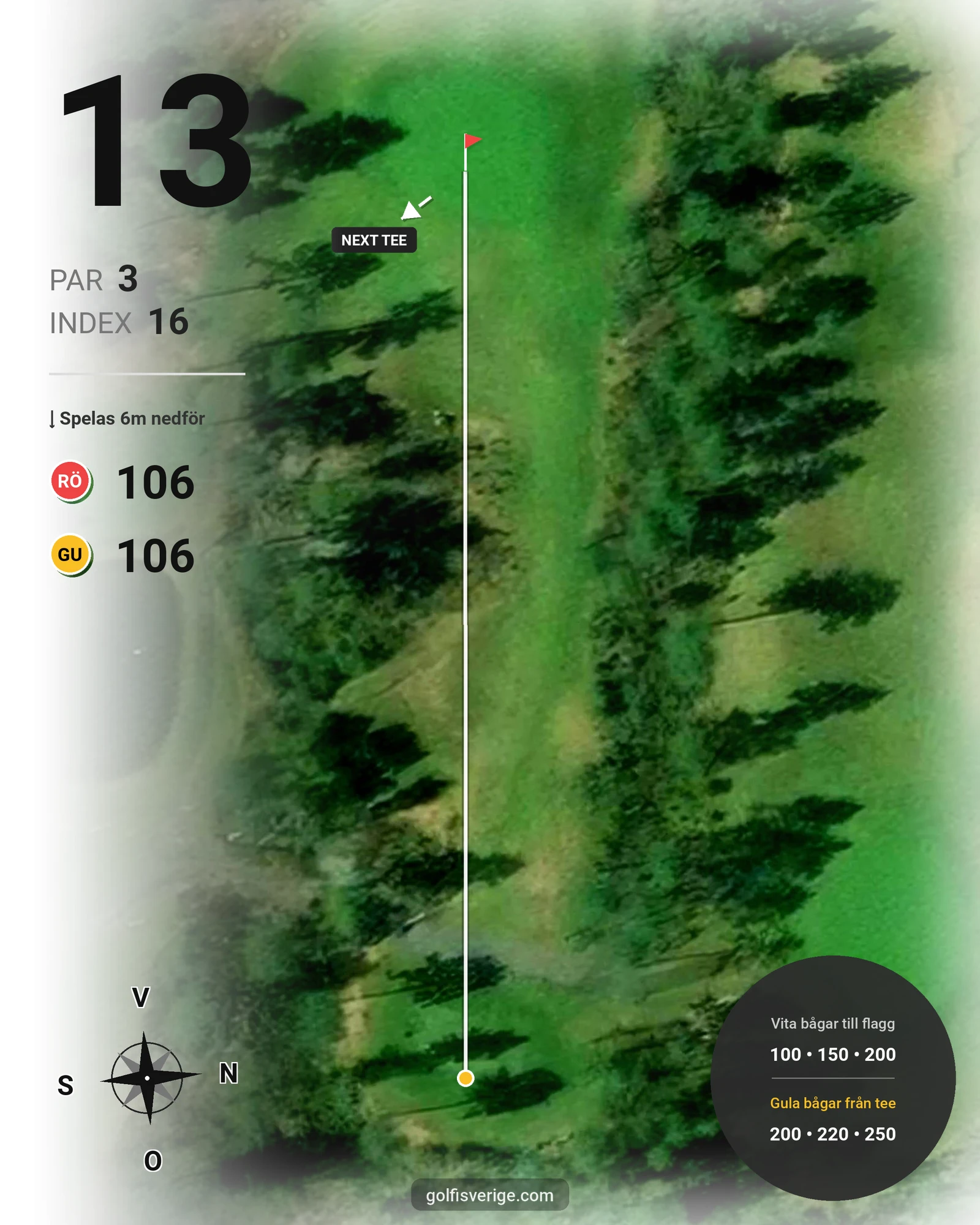 Banguide Karlstad GK Solslingan på Karlstads Golfklubb - Hål 13 karta