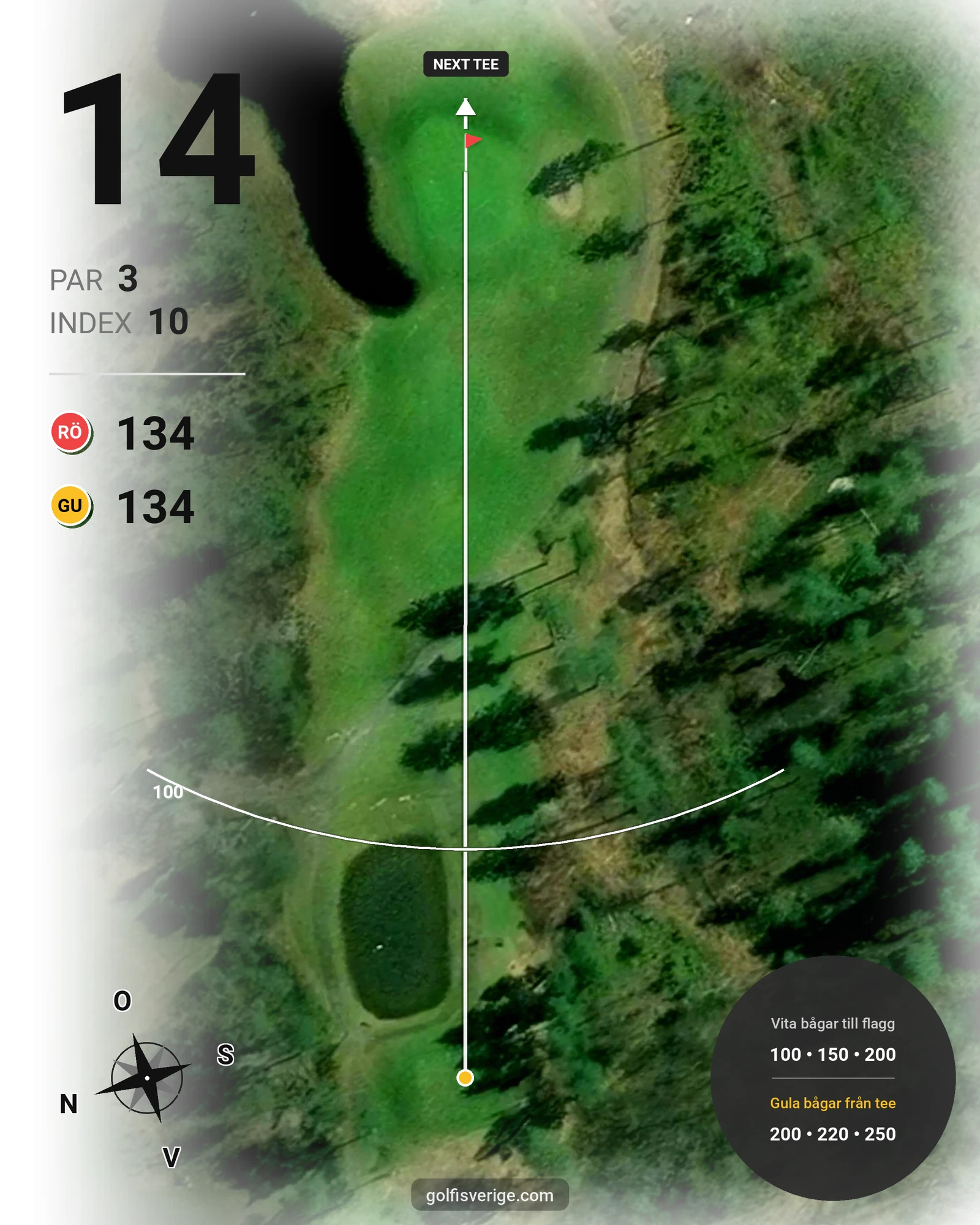 Banguide Karlstad GK Solslingan på Karlstads Golfklubb - Hål 14 karta