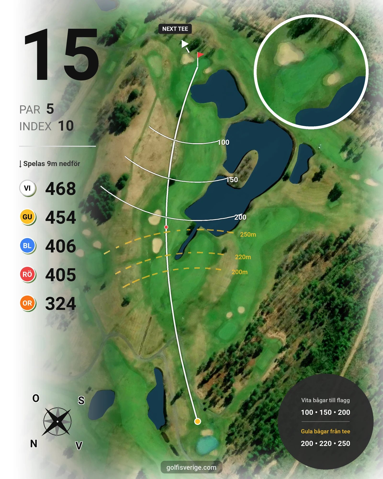 Banguide KARLSTAD GK 9 hål på Karlstads Golfklubb - Hål 15 karta