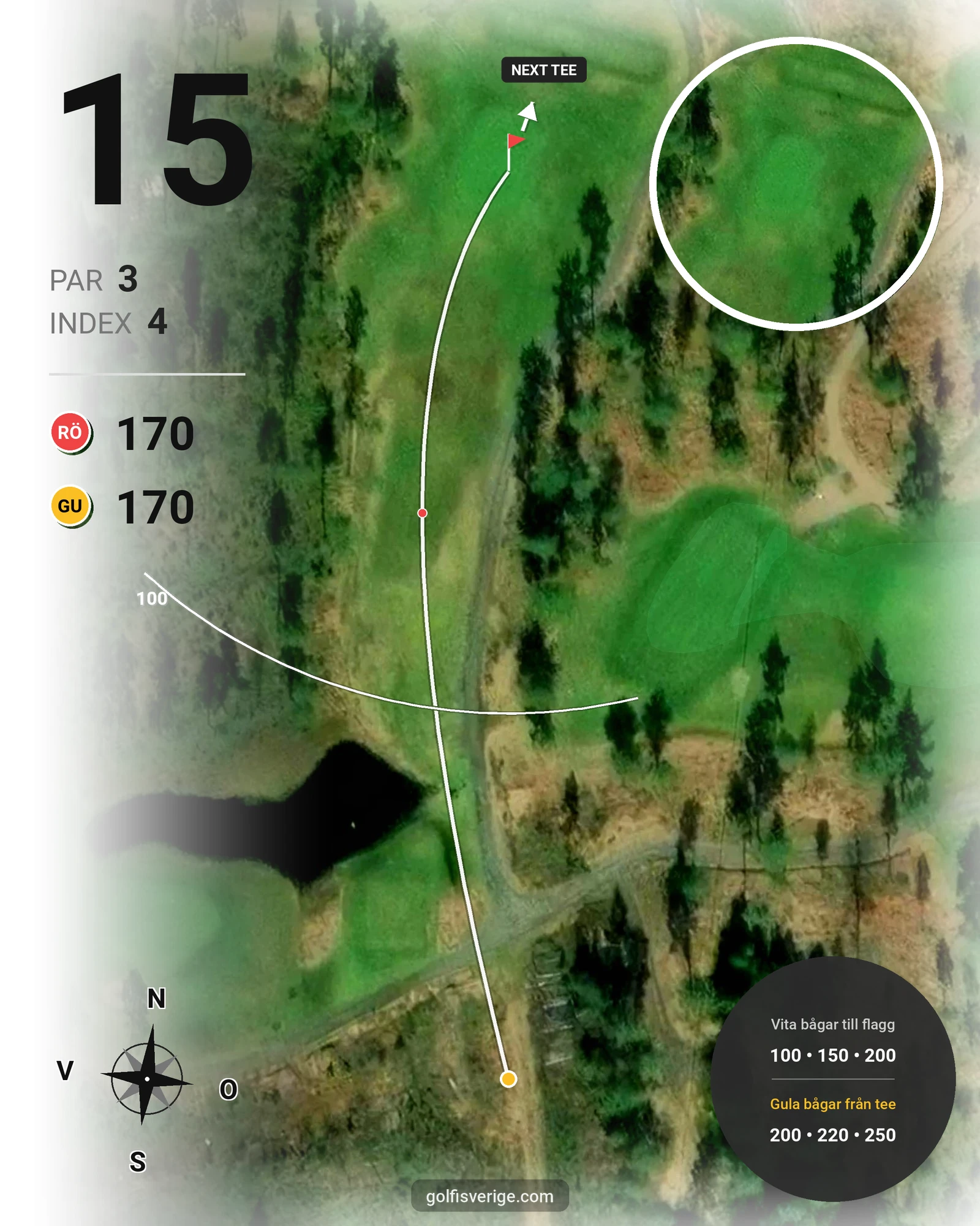 Banguide Karlstad GK Solslingan på Karlstads Golfklubb - Hål 15 karta