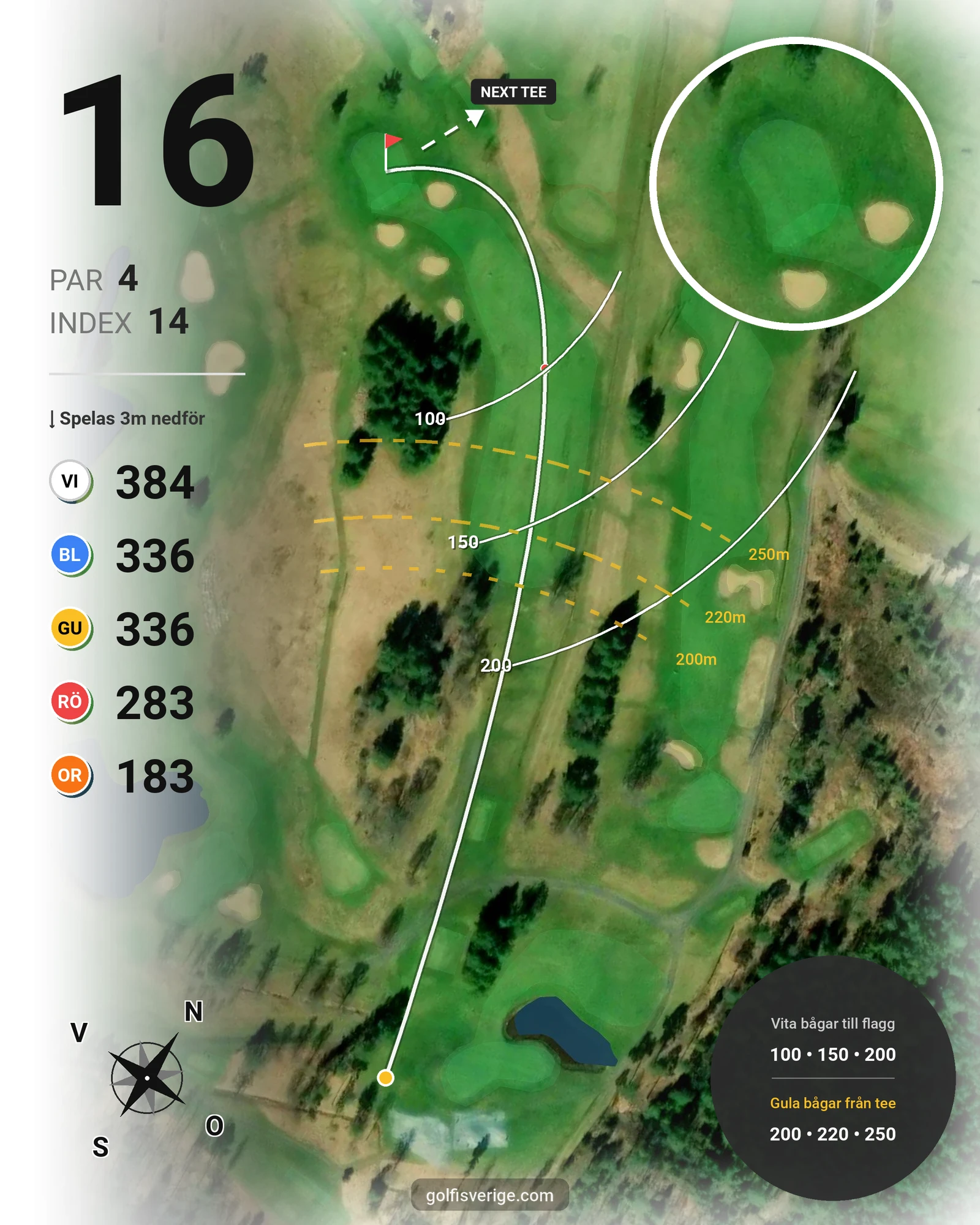 Banguide KARLSTAD GK 9 hål på Karlstads Golfklubb - Hål 16 karta