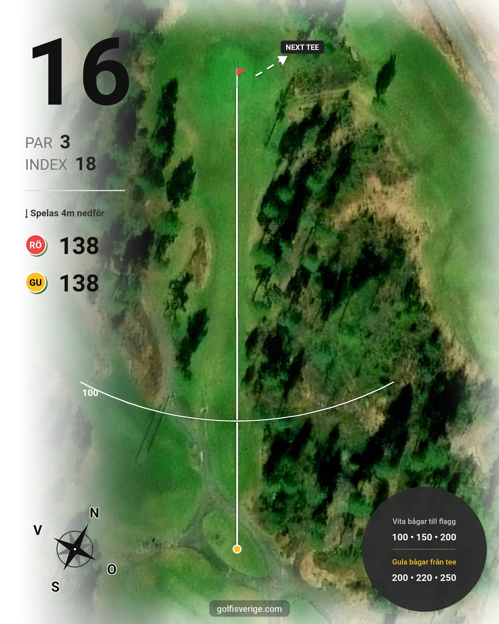 Banguide Karlstad GK Solslingan på Karlstads Golfklubb - Hål 16 karta