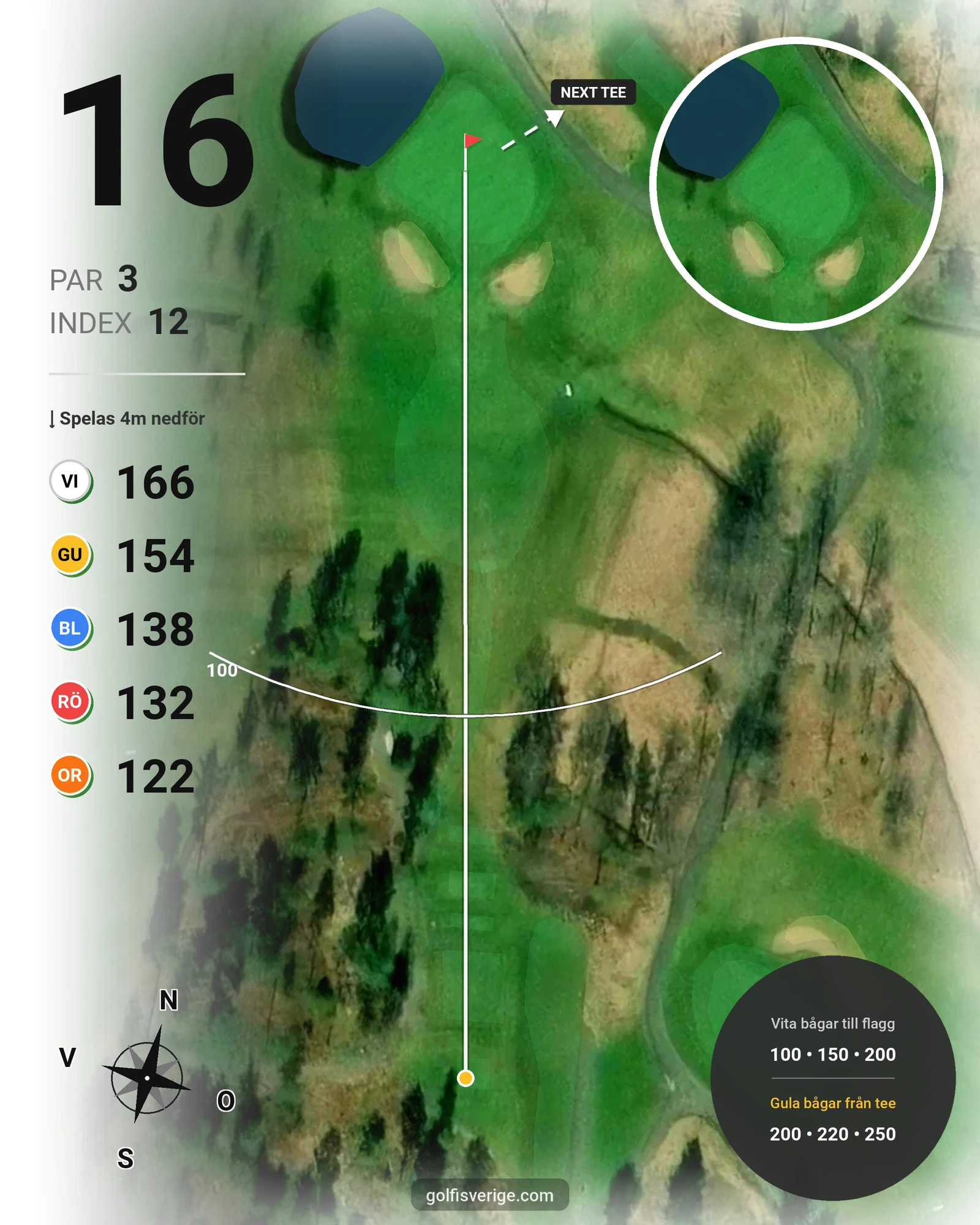 Banguide KARLSTAD GK 18 hål på Karlstads Golfklubb - Hål 16 karta