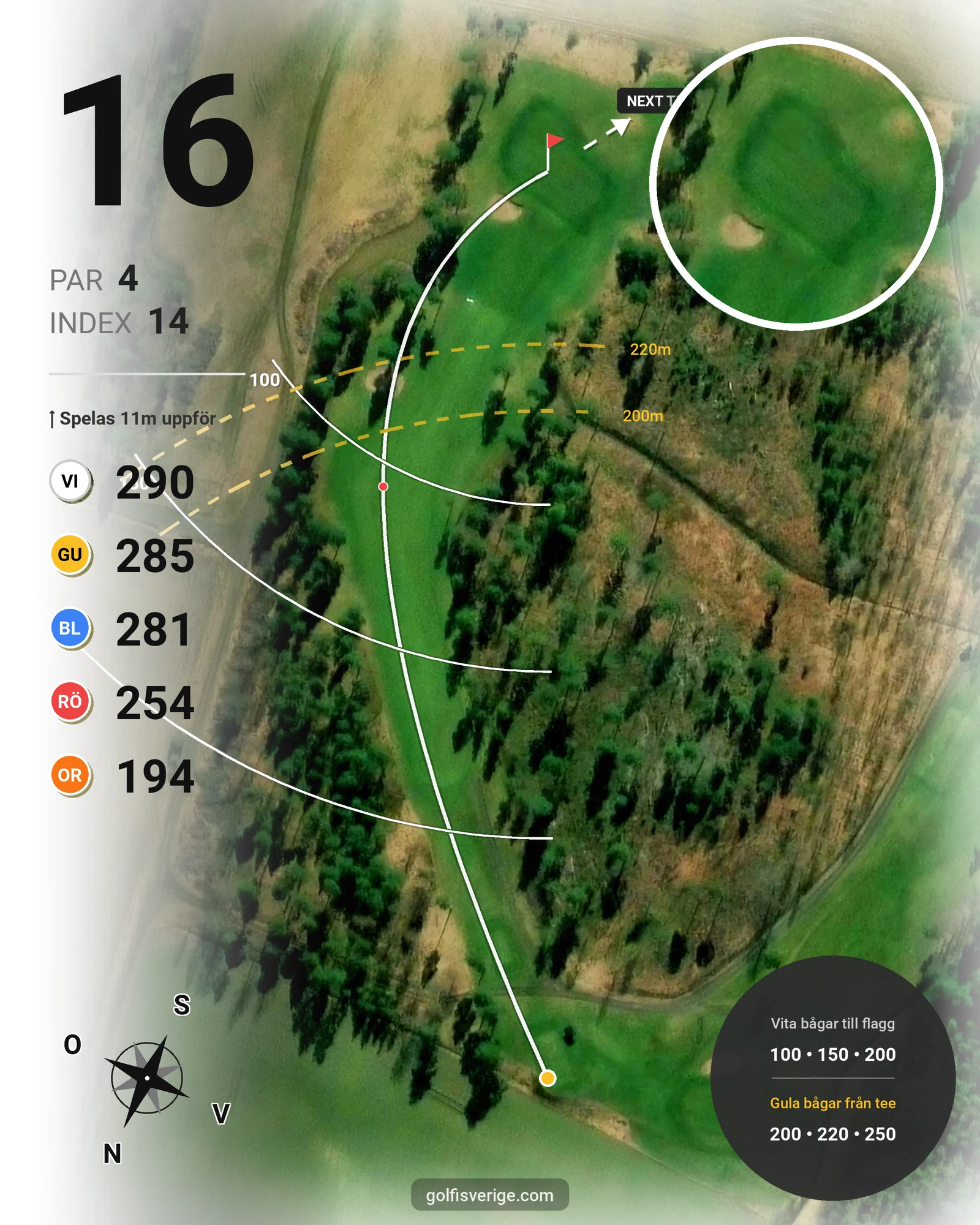 Banguide KARLSTAD GK 9 hål på Karlstads Golfklubb - Hål 16 karta