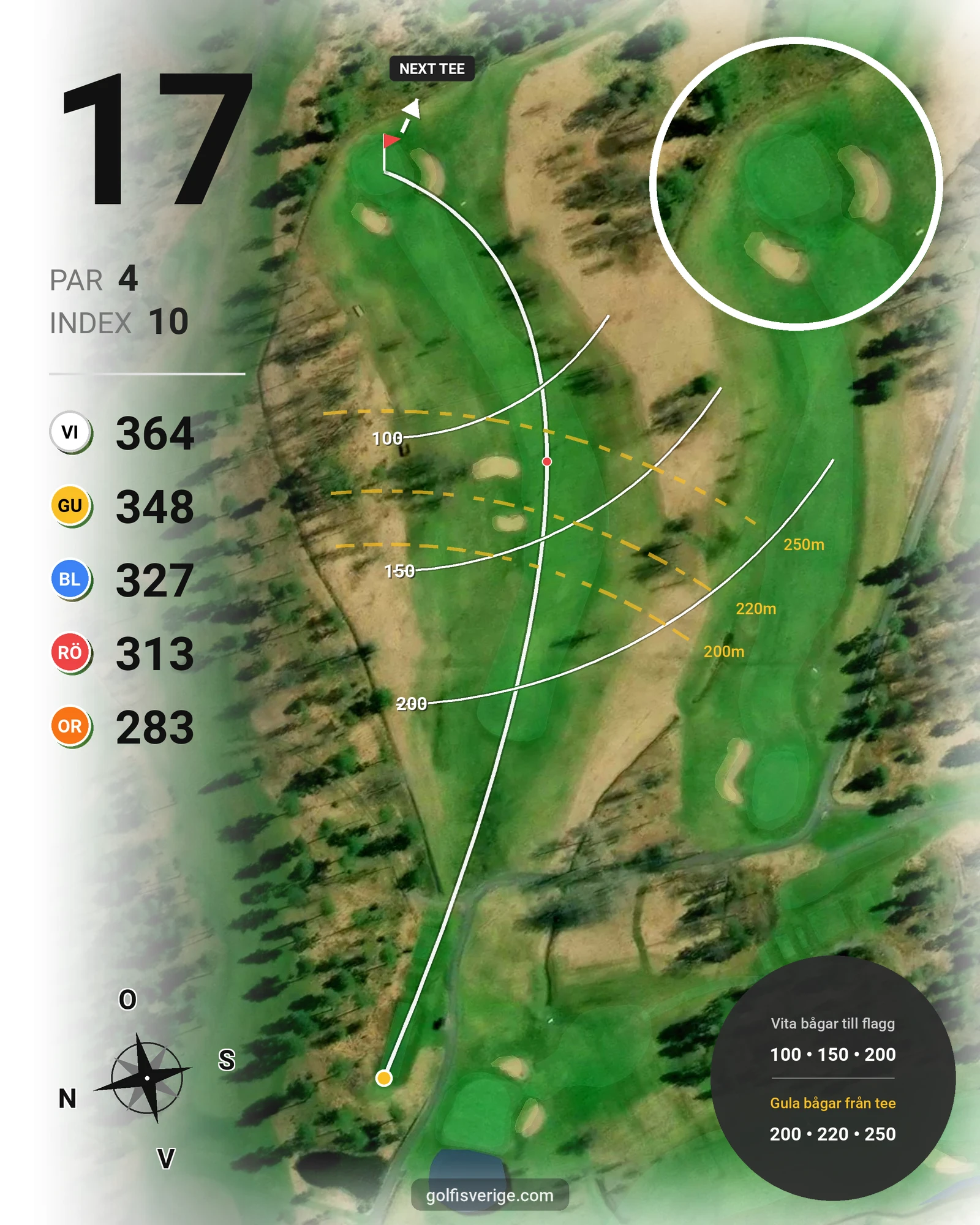 Banguide KARLSTAD GK 18 hål på Karlstads Golfklubb - Hål 17 karta