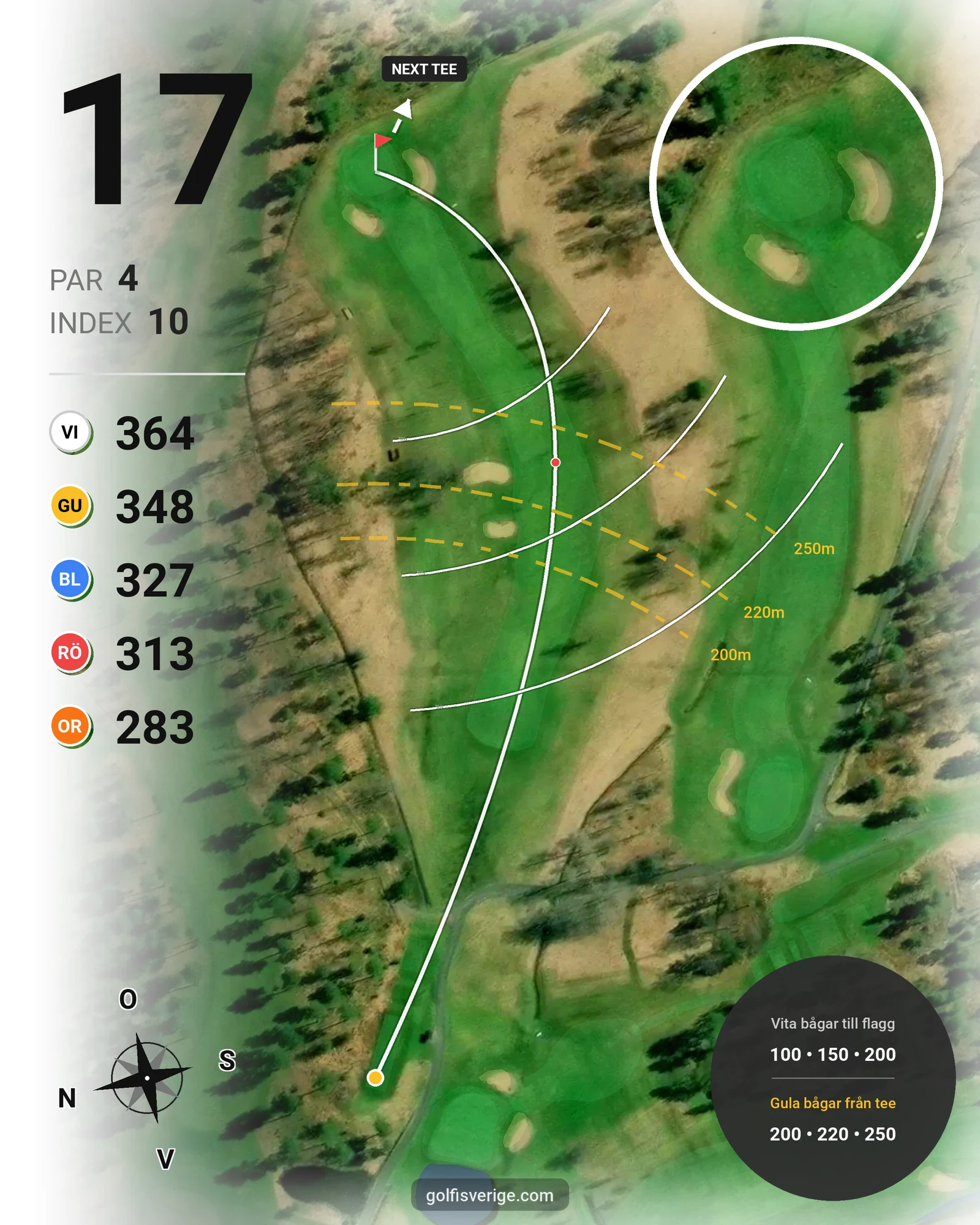 Banguide KARLSTAD GK 18 hål på Karlstads Golfklubb - Hål 17 karta