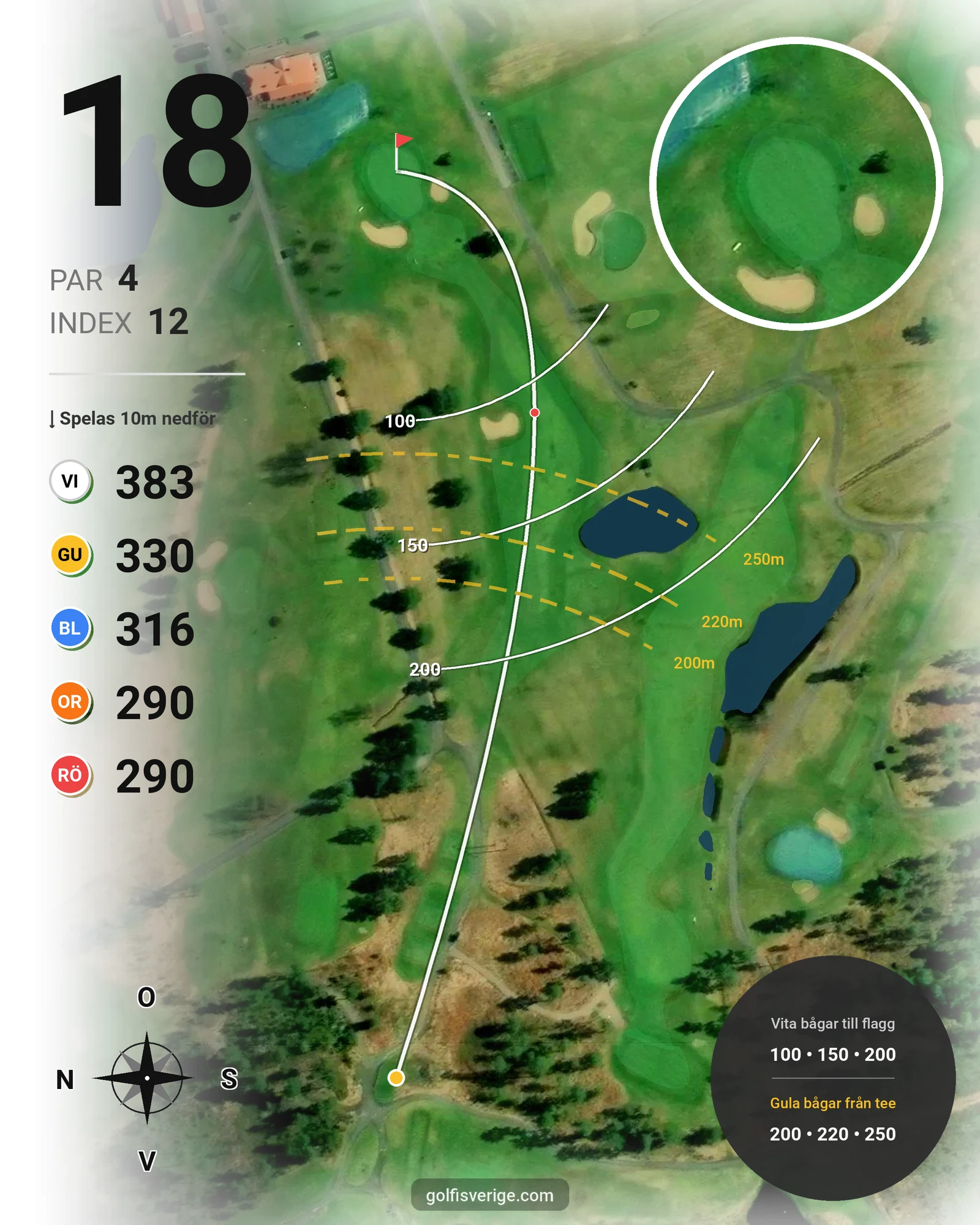 Banguide KARLSTAD GK 9 hål på Karlstads Golfklubb - Hål 18 karta