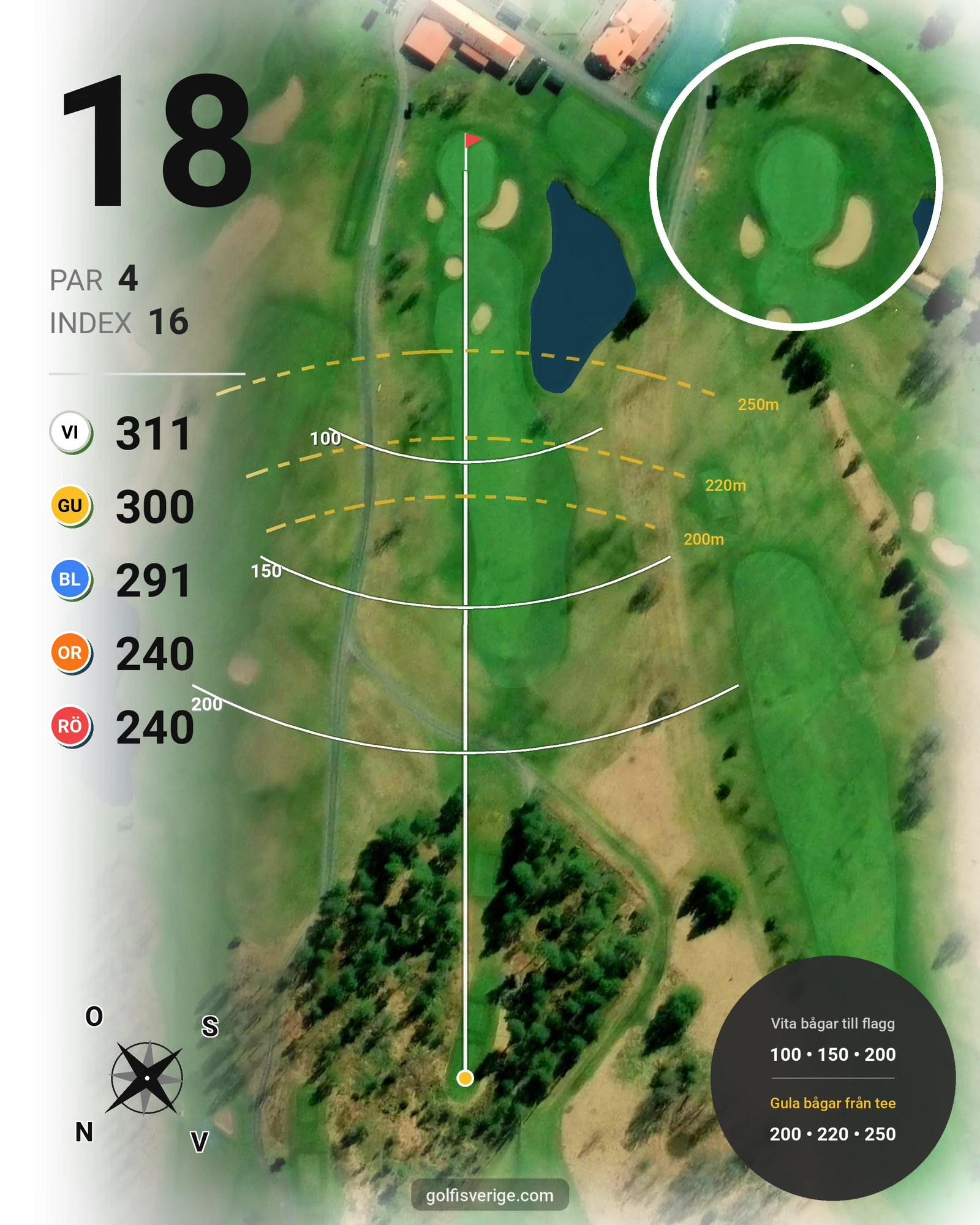 Banguide KARLSTAD GK 18 hål på Karlstads Golfklubb - Hål 18 karta