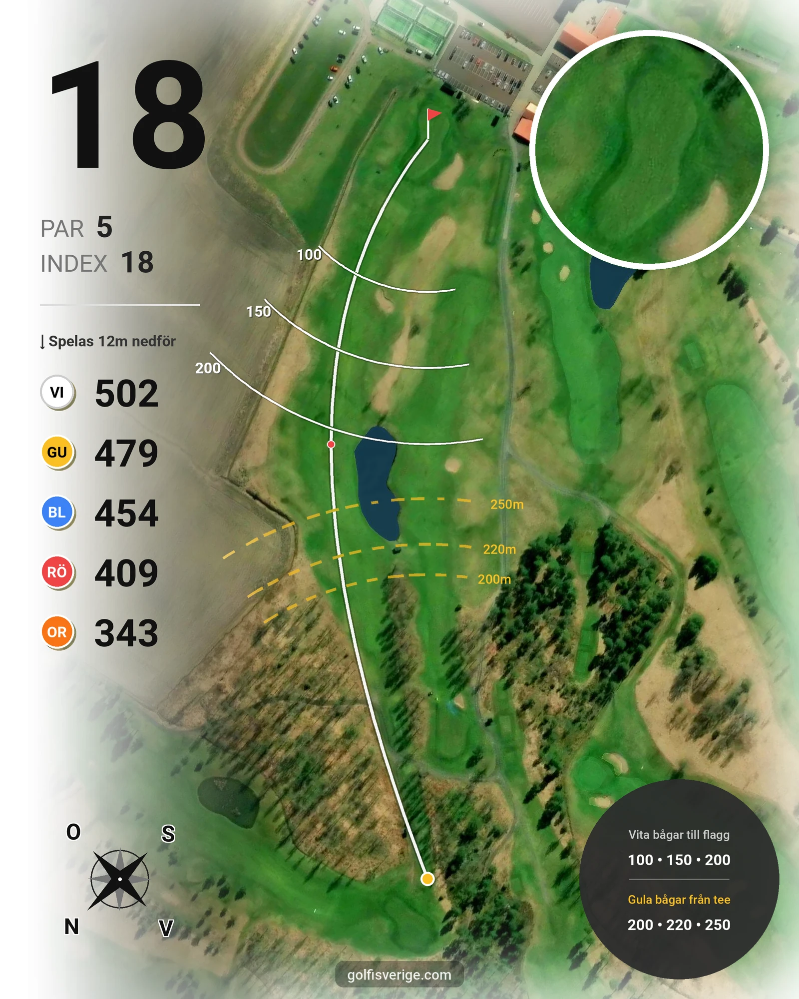 Banguide KARLSTAD GK 9 hål på Karlstads Golfklubb - Hål 18 karta
