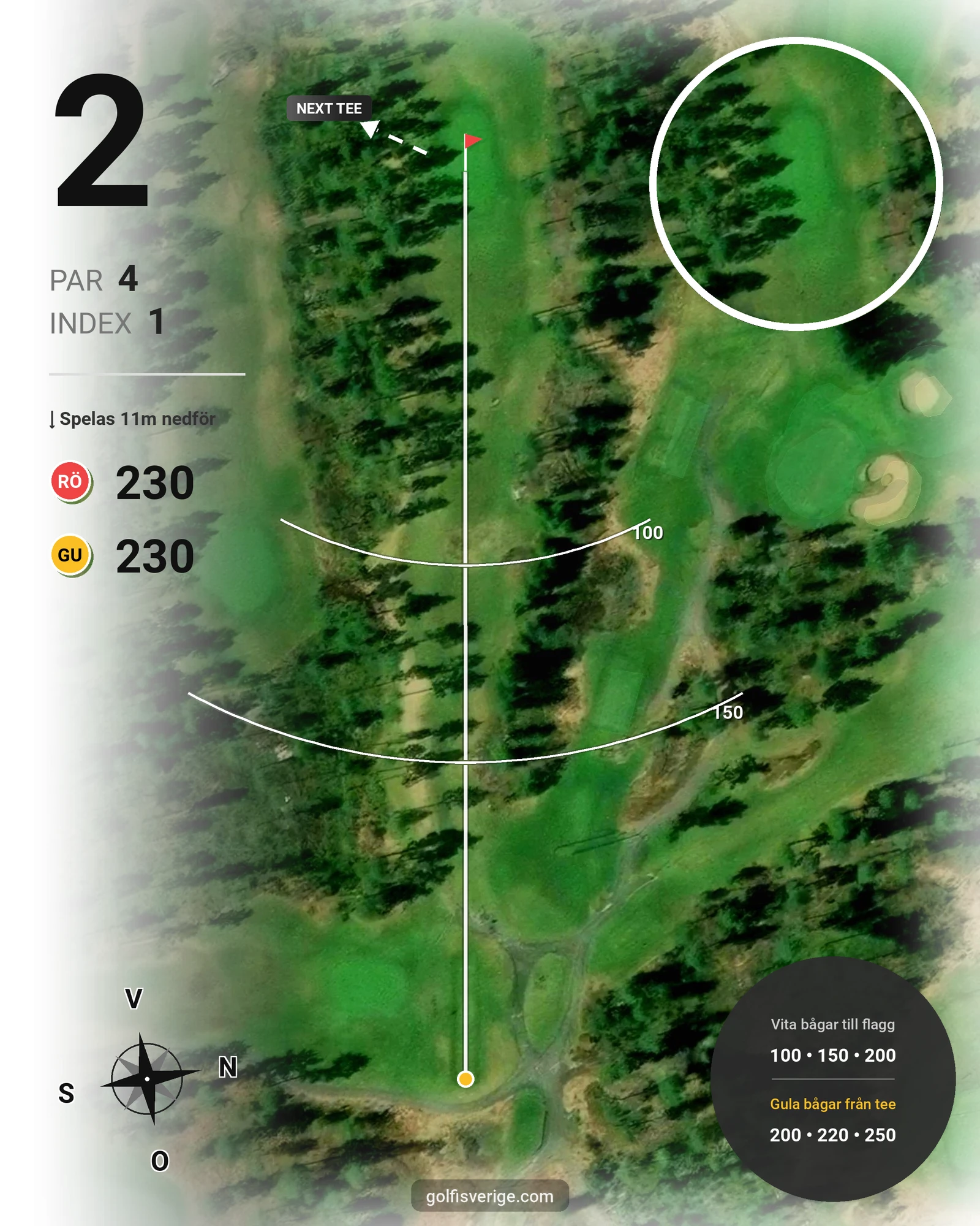 Banguide Karlstad GK Solslingan på Karlstads Golfklubb - Hål 2 karta