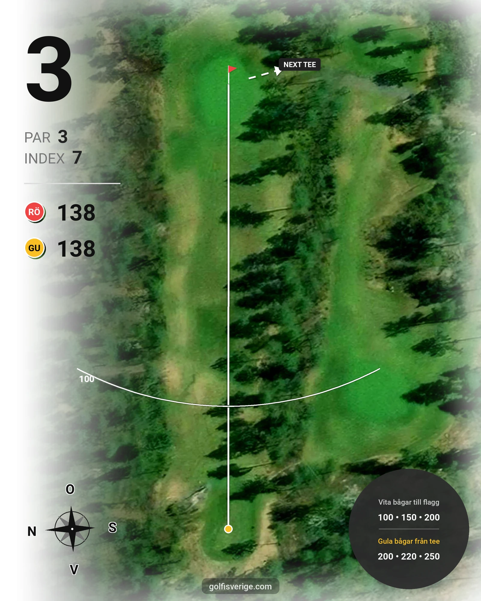 Banguide Karlstad GK Solslingan på Karlstads Golfklubb - Hål 3 karta