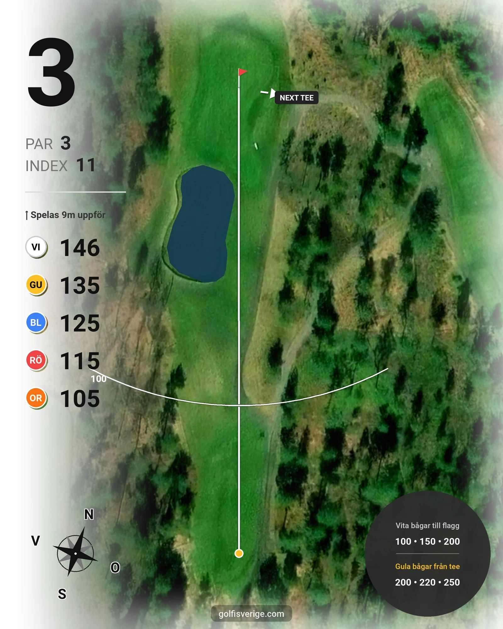 Banguide KARLSTAD GK 18 hål på Karlstads Golfklubb - Hål 3 karta