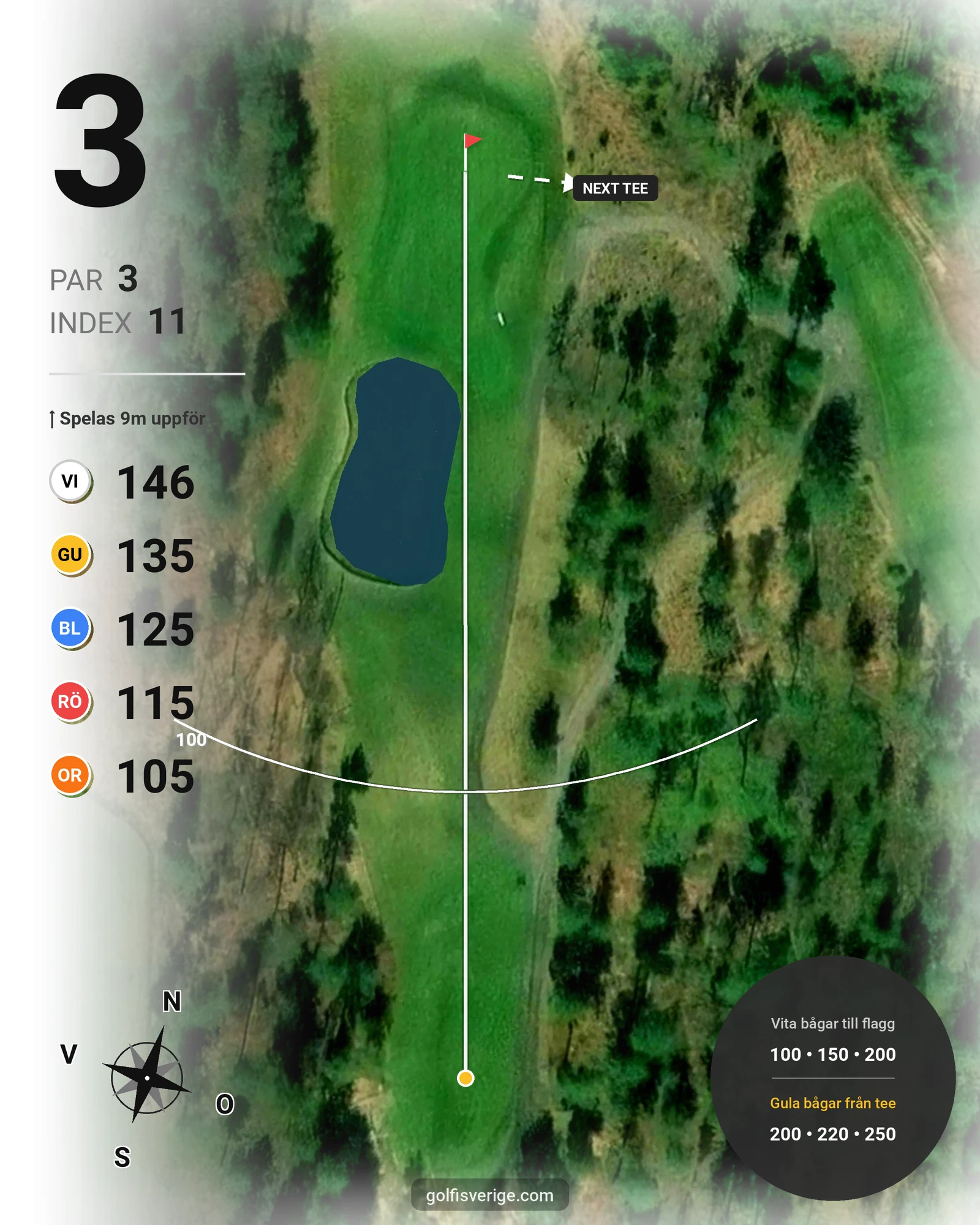 Banguide KARLSTAD GK 9 hål på Karlstads Golfklubb - Hål 3 karta