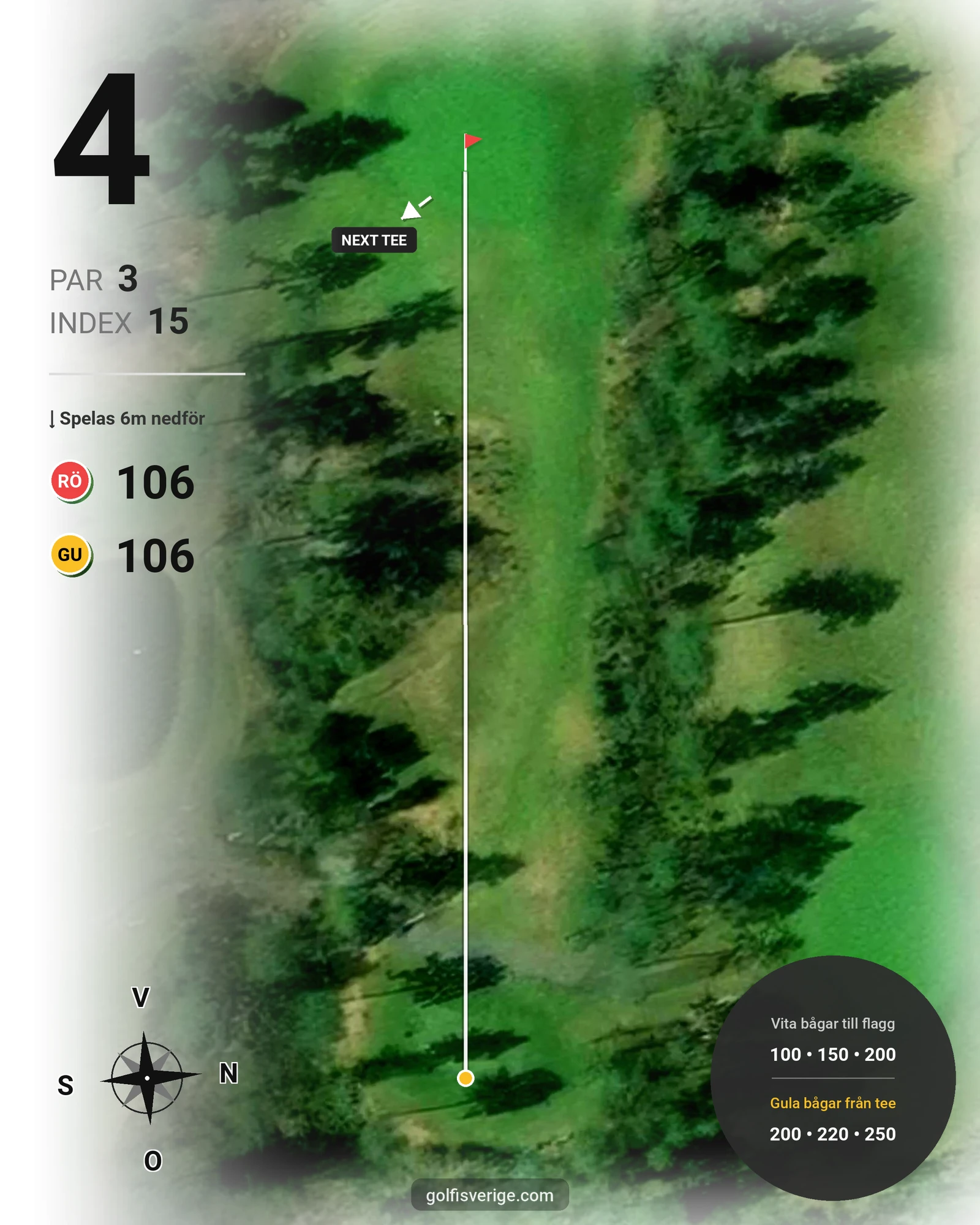 Banguide Karlstad GK Solslingan på Karlstads Golfklubb - Hål 4 karta