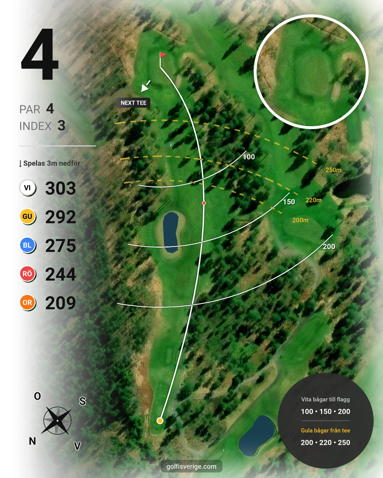 Banguide KARLSTAD GK 18 hål på Karlstads Golfklubb - Hål 4 karta