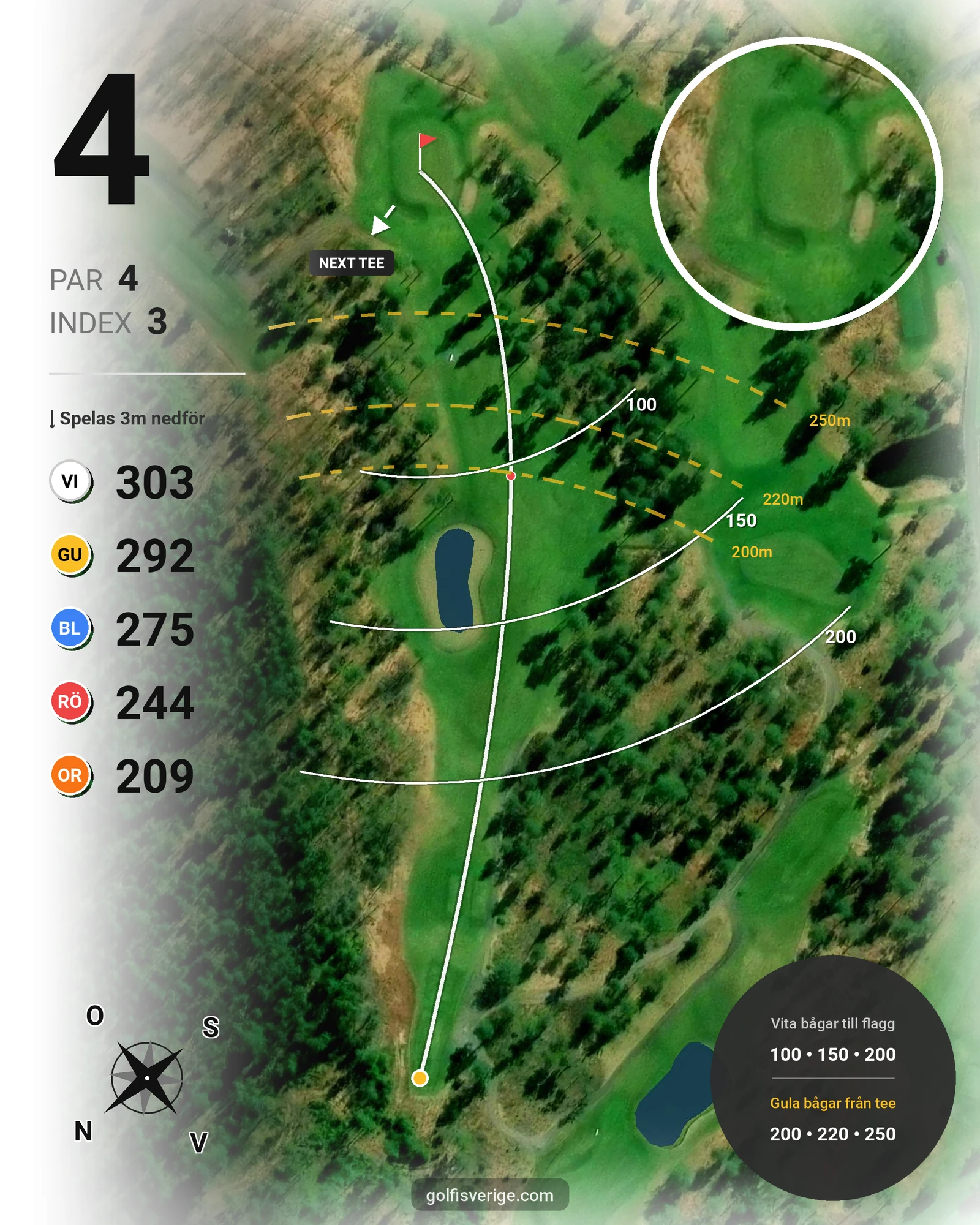 Banguide KARLSTAD GK 9 hål på Karlstads Golfklubb - Hål 4 karta