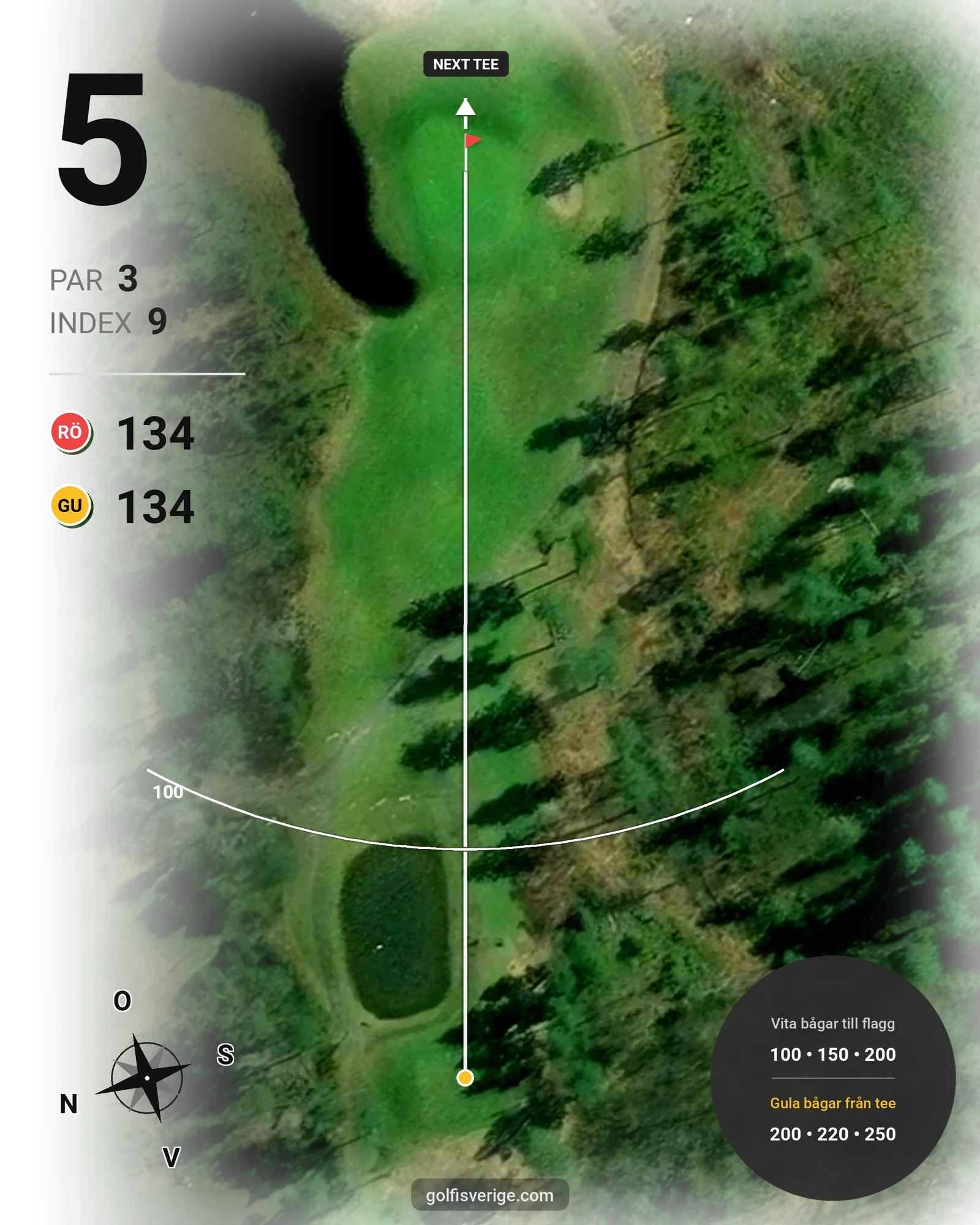 Banguide Karlstad GK Solslingan på Karlstads Golfklubb - Hål 5 karta