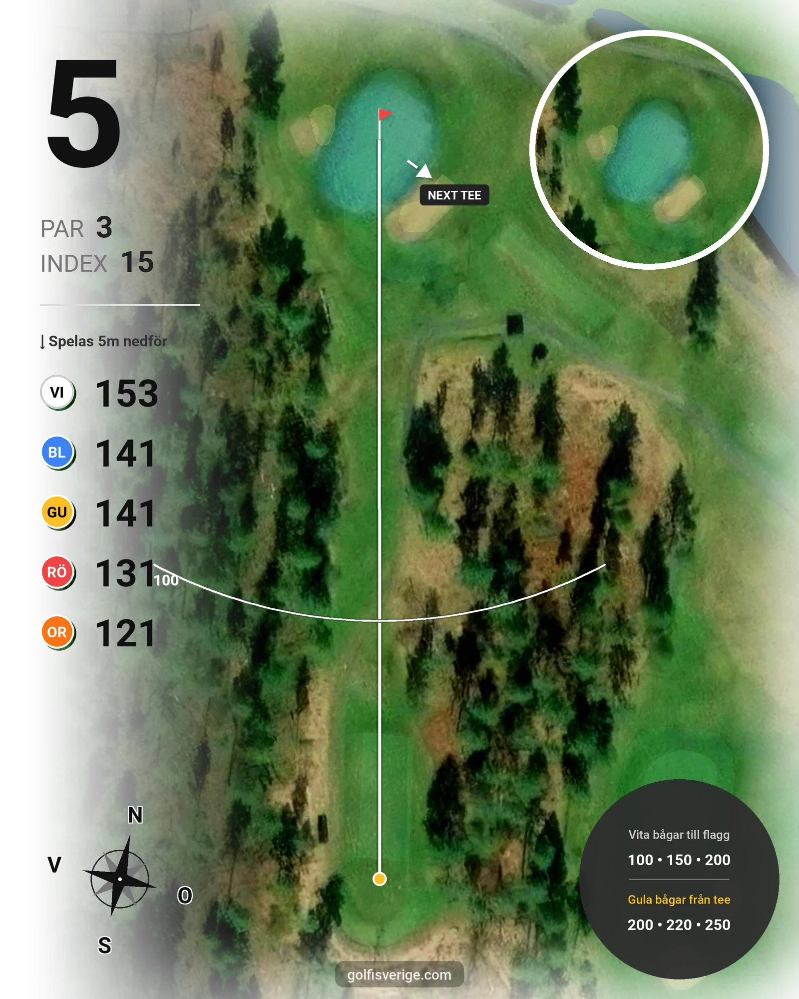 Banguide KARLSTAD GK 18 hål på Karlstads Golfklubb - Hål 5 karta