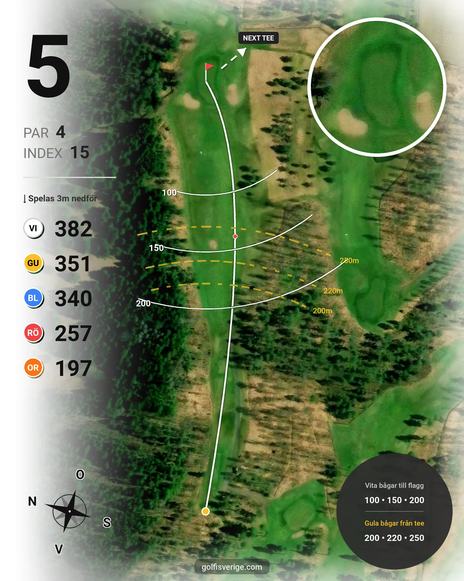 Banguide KARLSTAD GK 18 hål på Karlstads Golfklubb - Hål 5 karta
