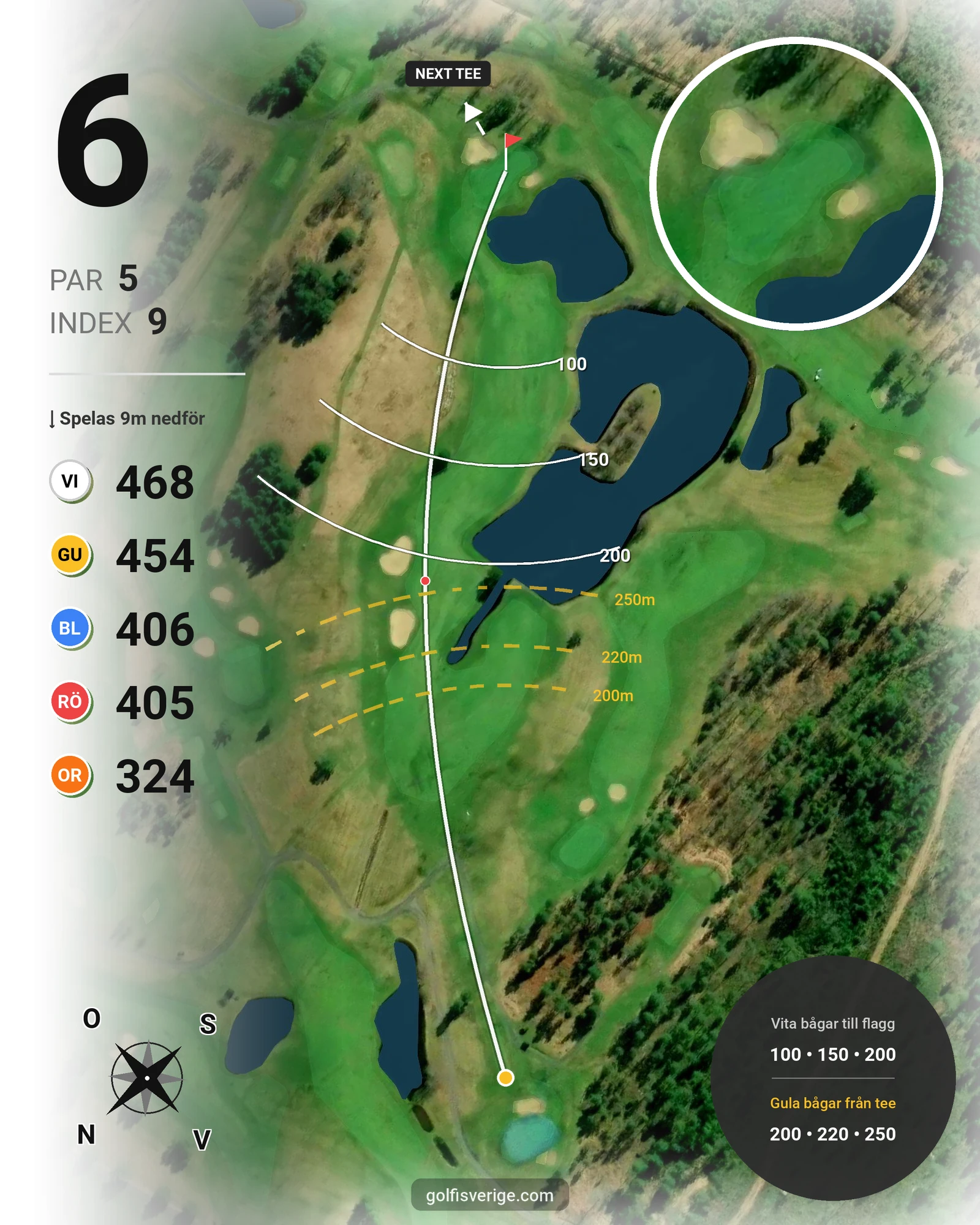 Banguide KARLSTAD GK 9 hål på Karlstads Golfklubb - Hål 6 karta