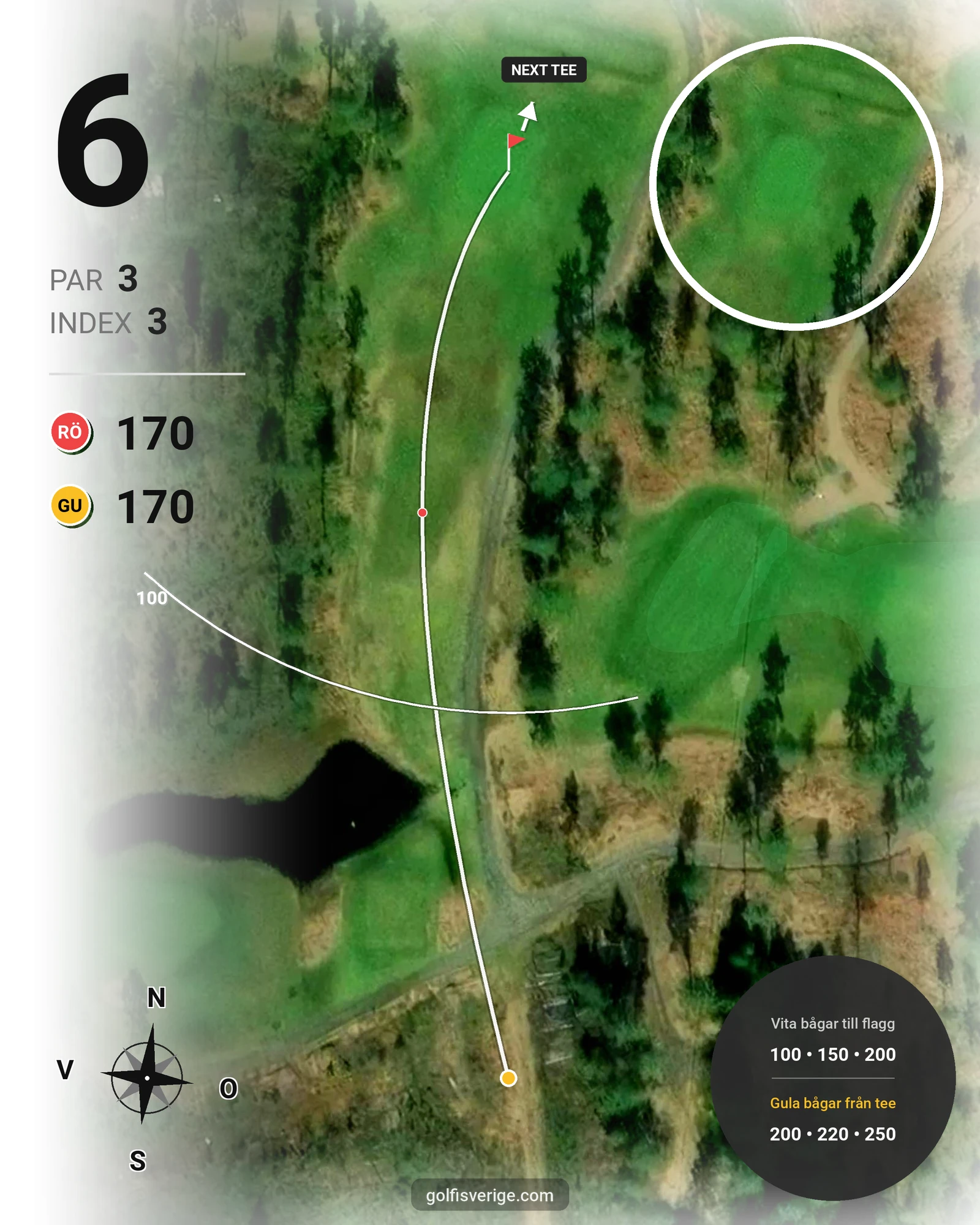 Banguide Karlstad GK Solslingan på Karlstads Golfklubb - Hål 6 karta
