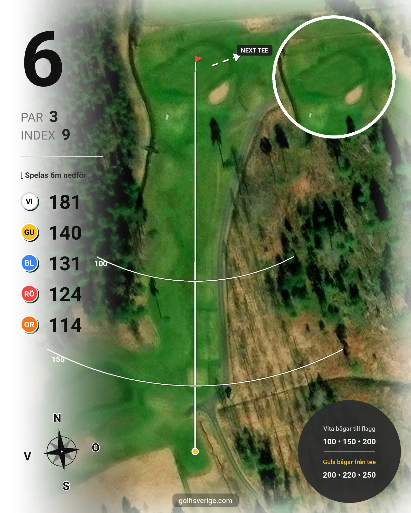 Banguide KARLSTAD GK 18 hål på Karlstads Golfklubb - Hål 6 karta