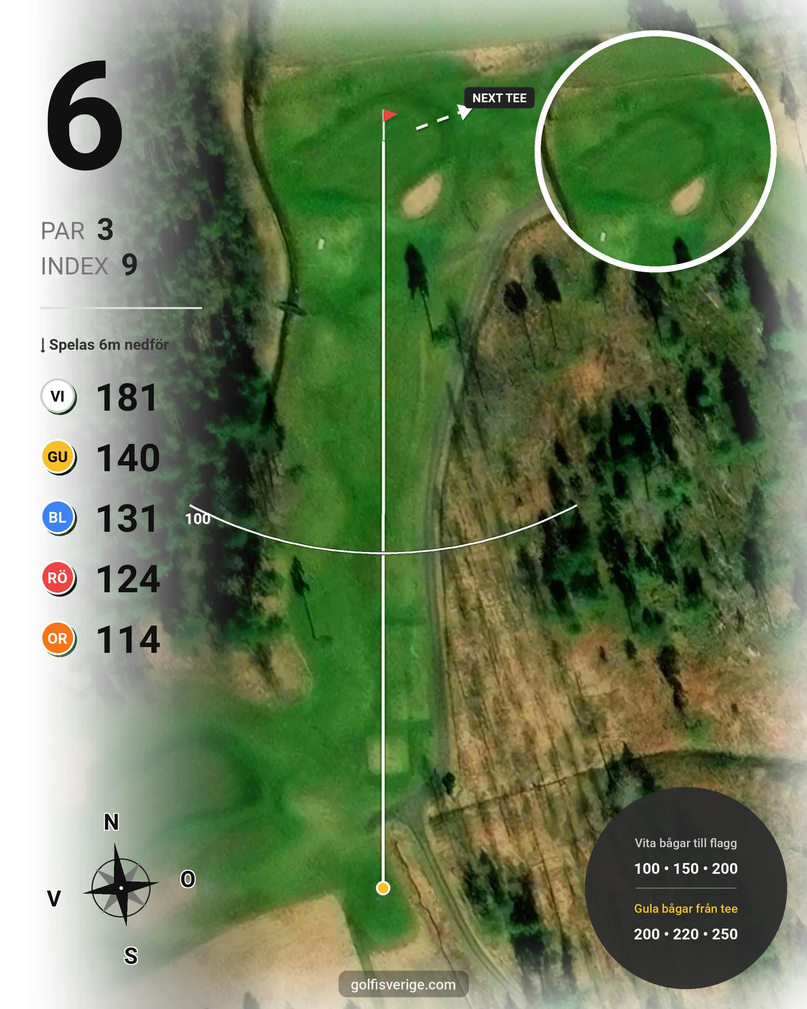 Banguide KARLSTAD GK 9 hål på Karlstads Golfklubb - Hål 6 karta