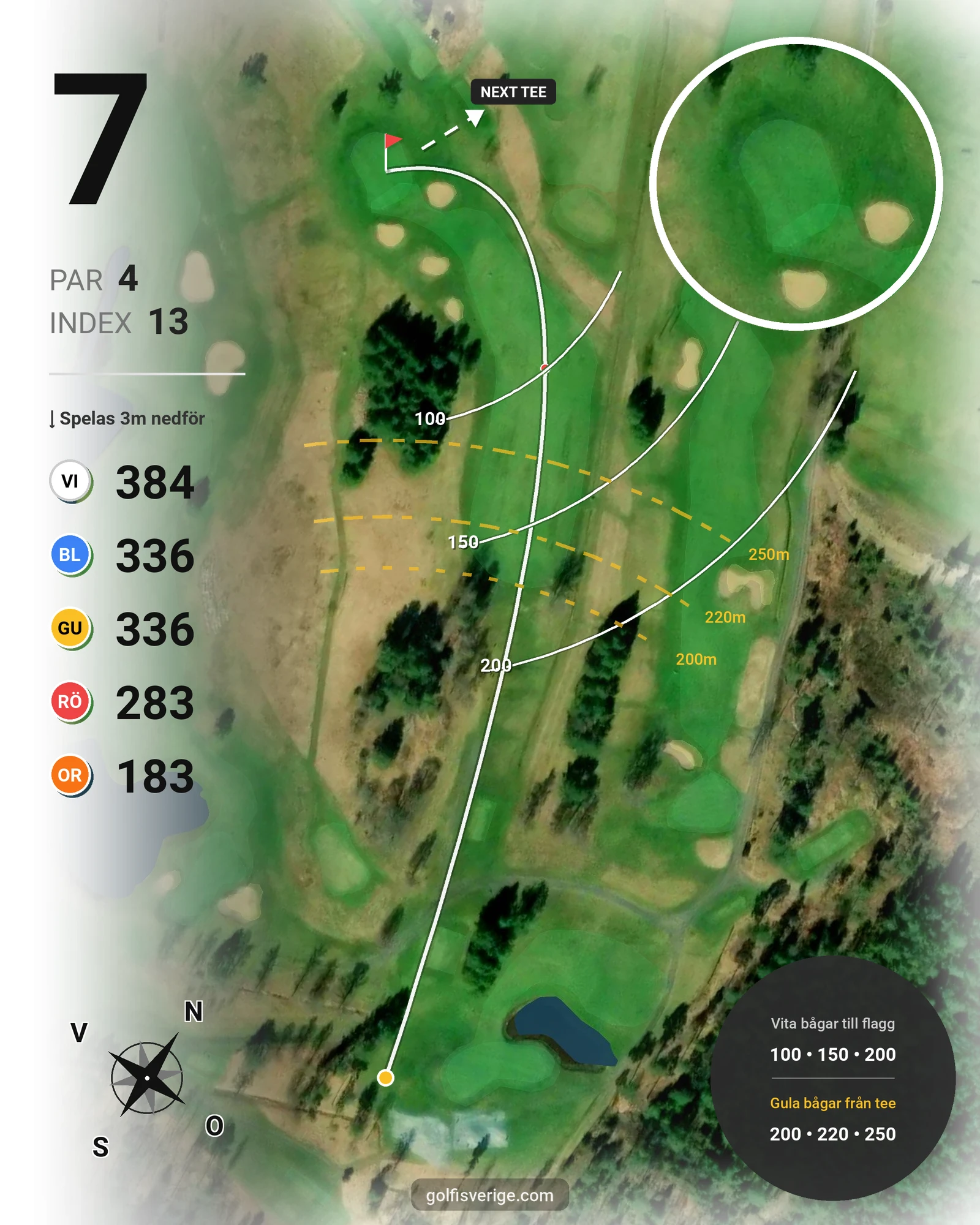 Banguide KARLSTAD GK 9 hål på Karlstads Golfklubb - Hål 7 karta