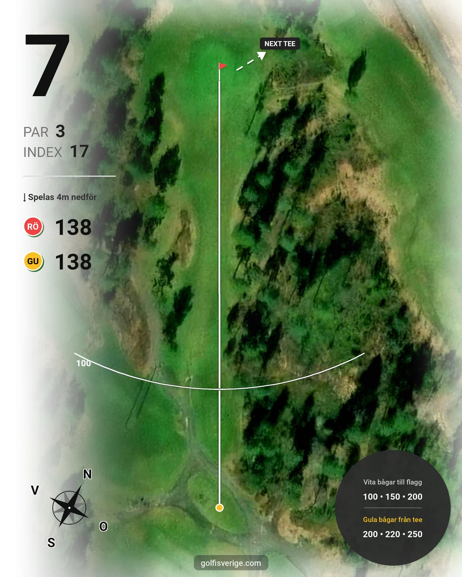 Banguide Karlstad GK Solslingan på Karlstads Golfklubb - Hål 7 karta