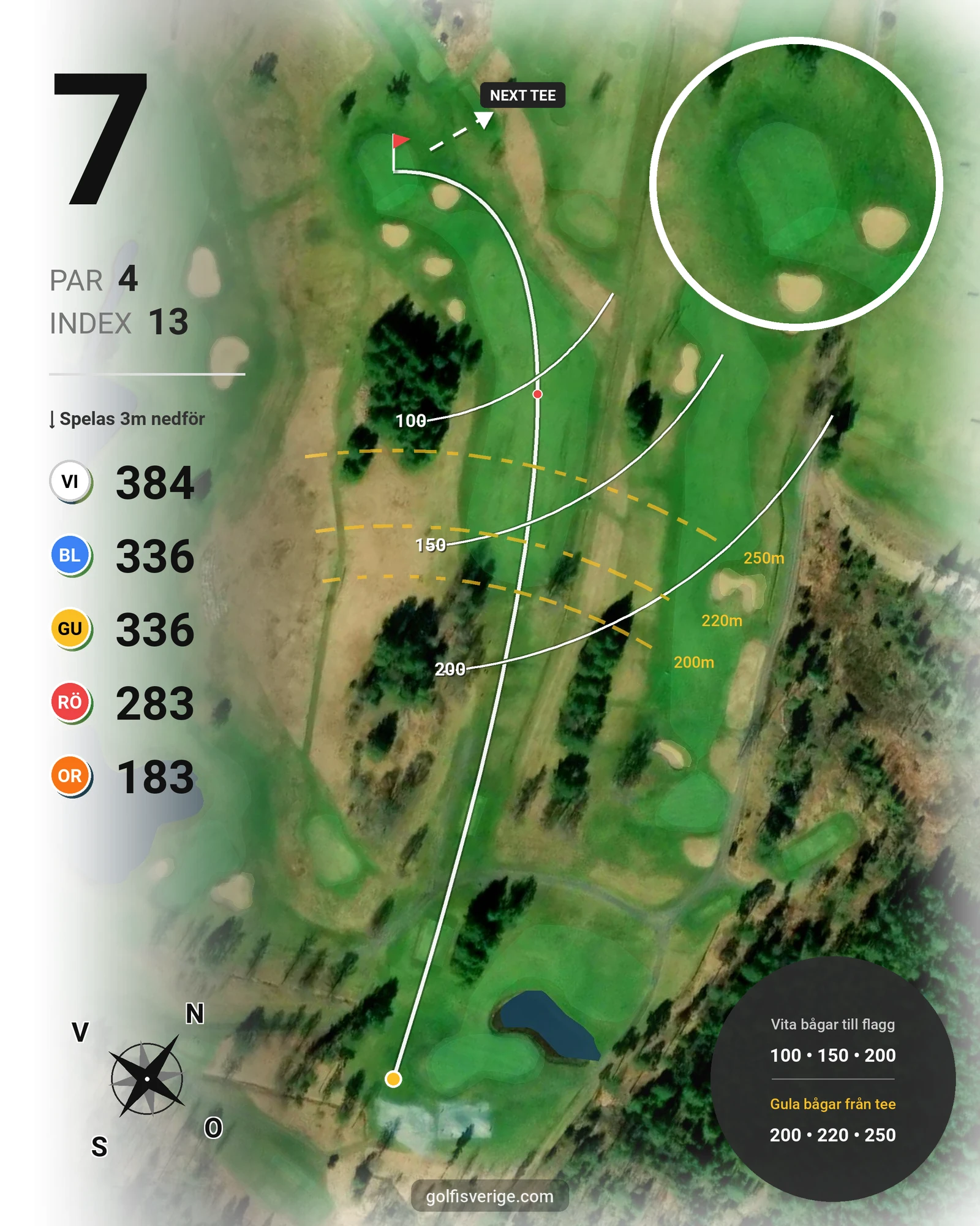 Banguide KARLSTAD GK 18 hål på Karlstads Golfklubb - Hål 7 karta
